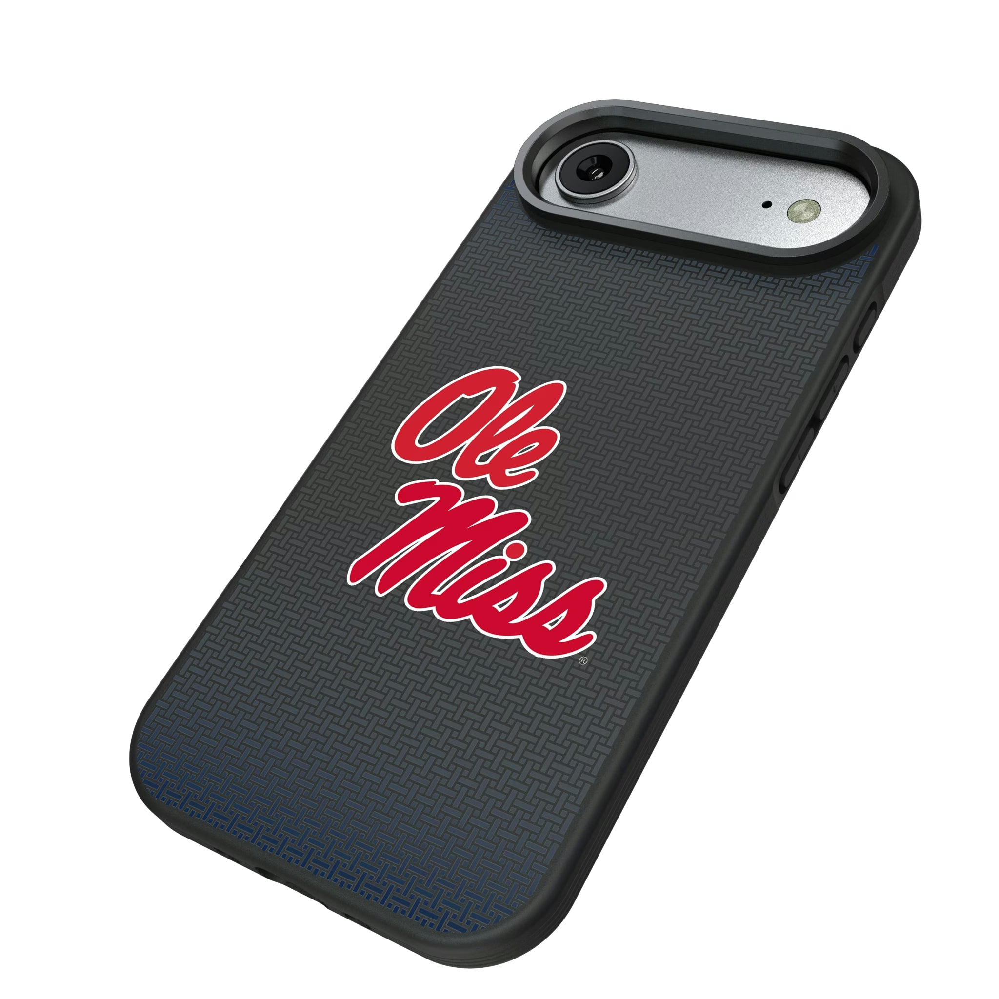 University of Mississippi Rebels Linen iPhone Bump Phone Case for Apple iPhone - Isometric View#Device_iPhone Air