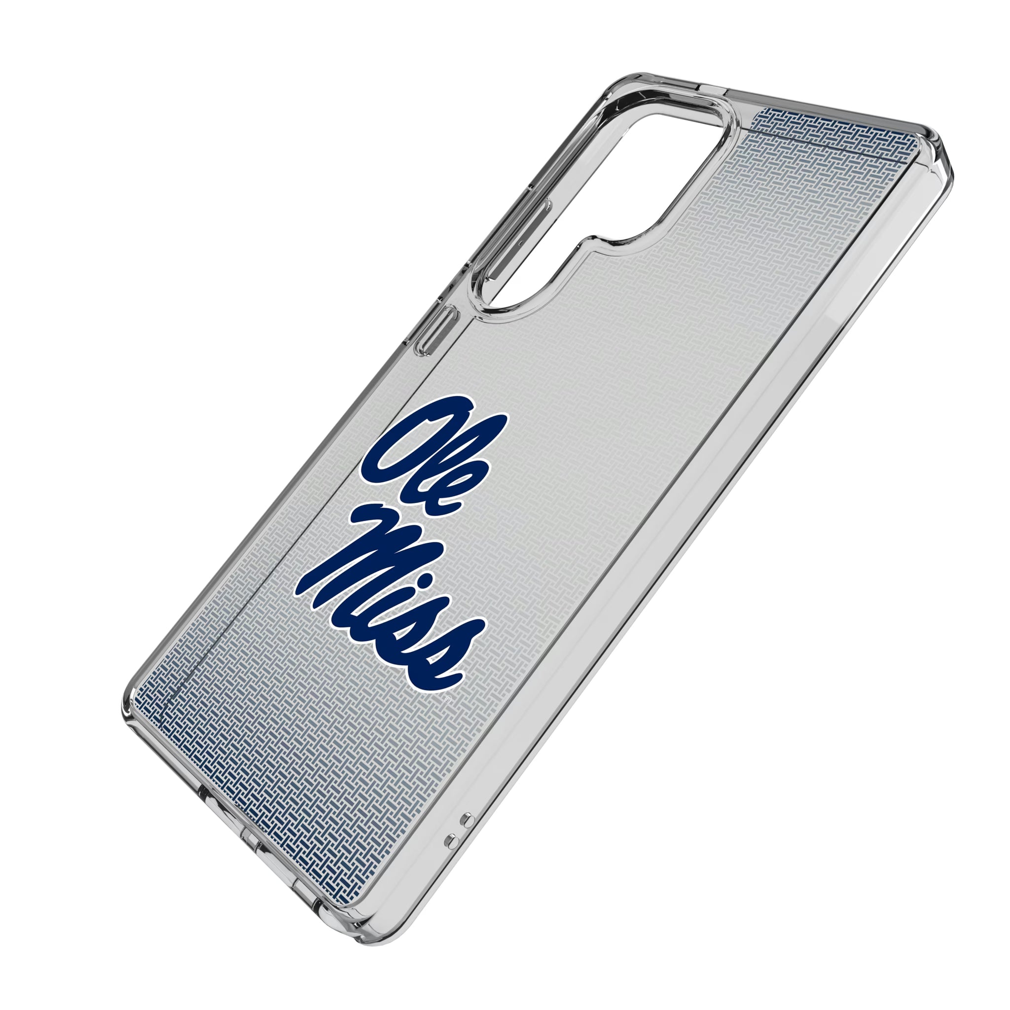 University of Mississippi Rebels Linen Galaxy Clear Phone Case for Samsung Galaxy - Isometric View