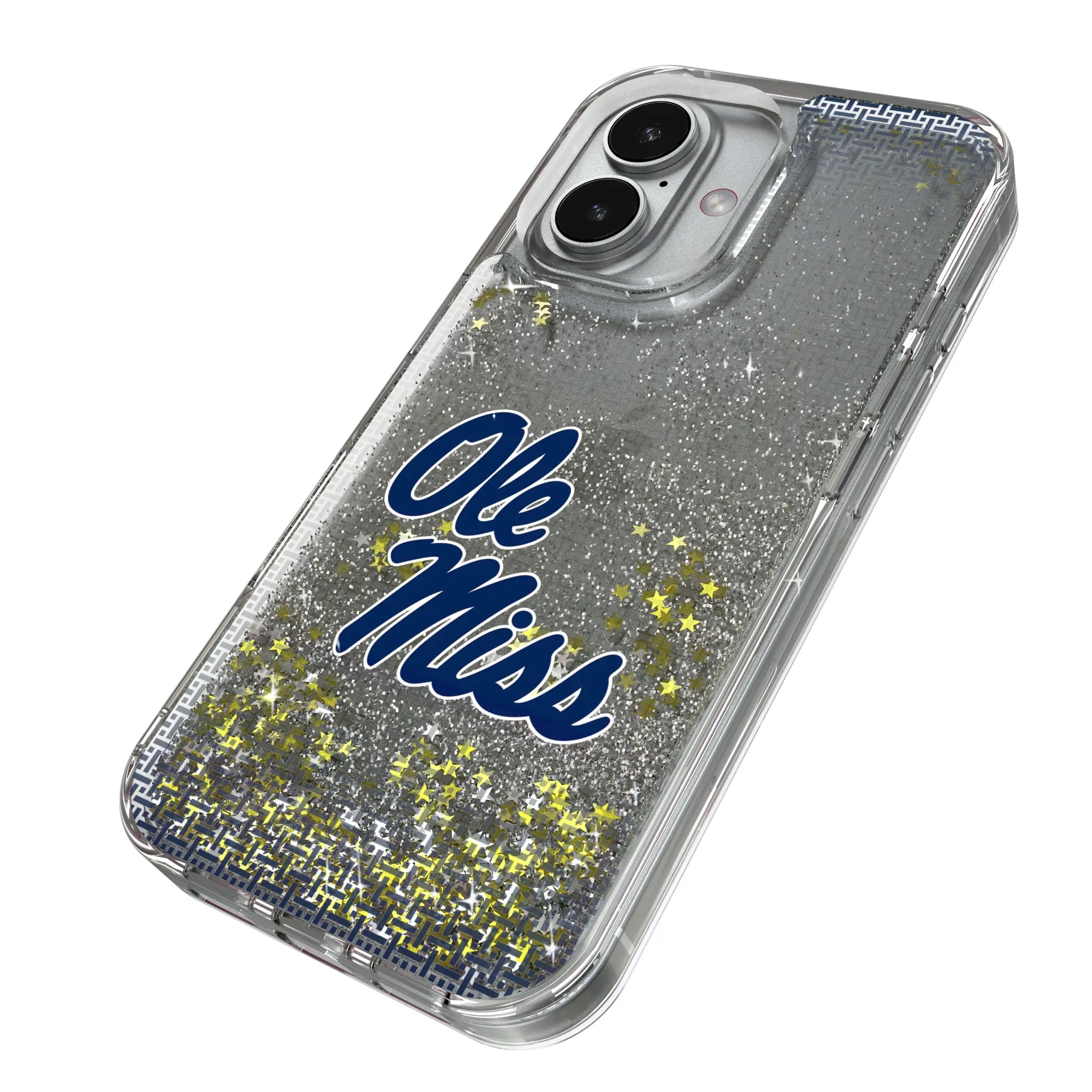 University of Mississippi Rebels Linen iPhone Glitter Phone Case for Apple iPhone - Isometric View