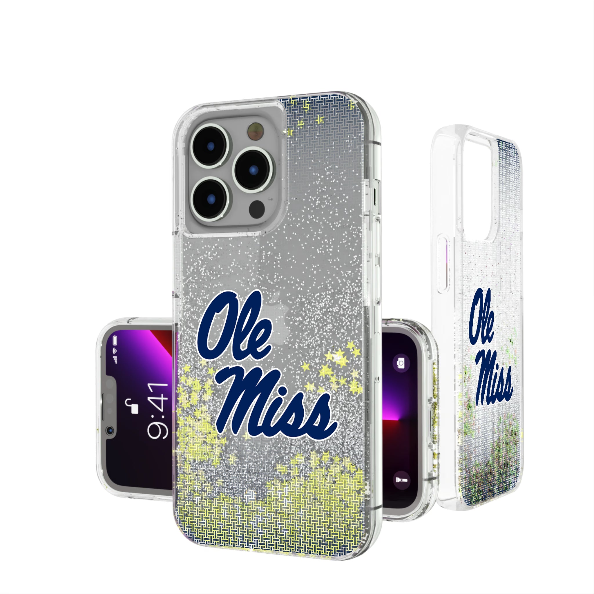 University of Mississippi Rebels Linen iPhone Glitter Phone Case for Apple iPhone