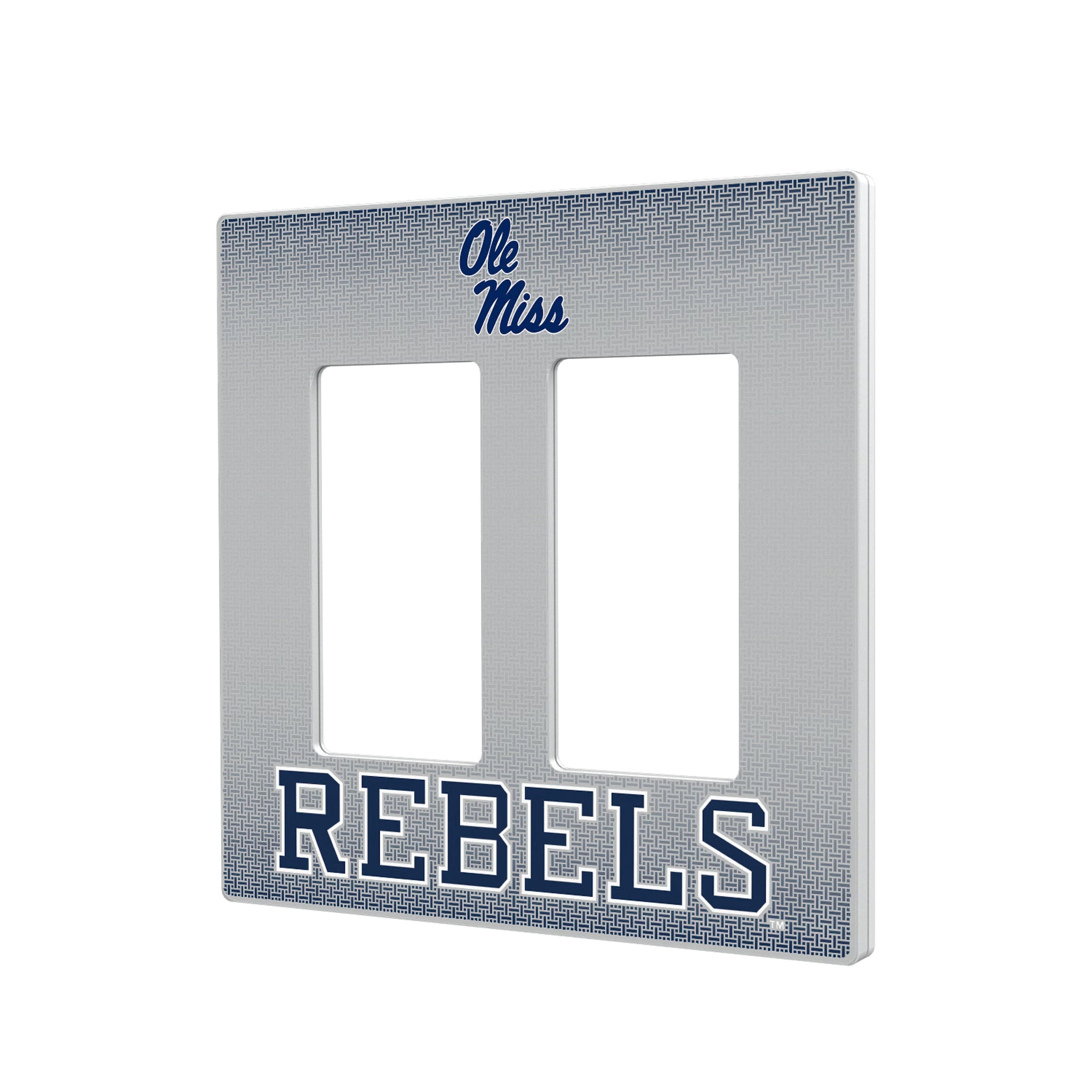 University of Mississippi Rebels Linen Hidden-Screw Light Switch Plate#Style_Double Rocker