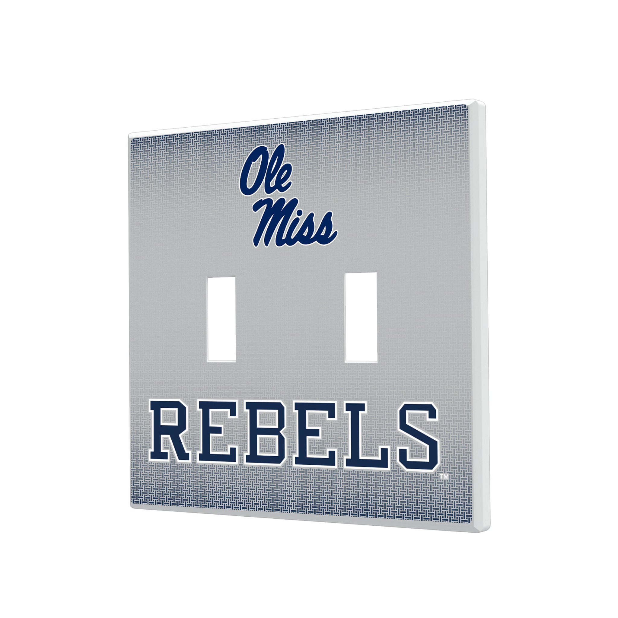 University of Mississippi Rebels Linen Hidden-Screw Light Switch Plate#Style_Double Toggle