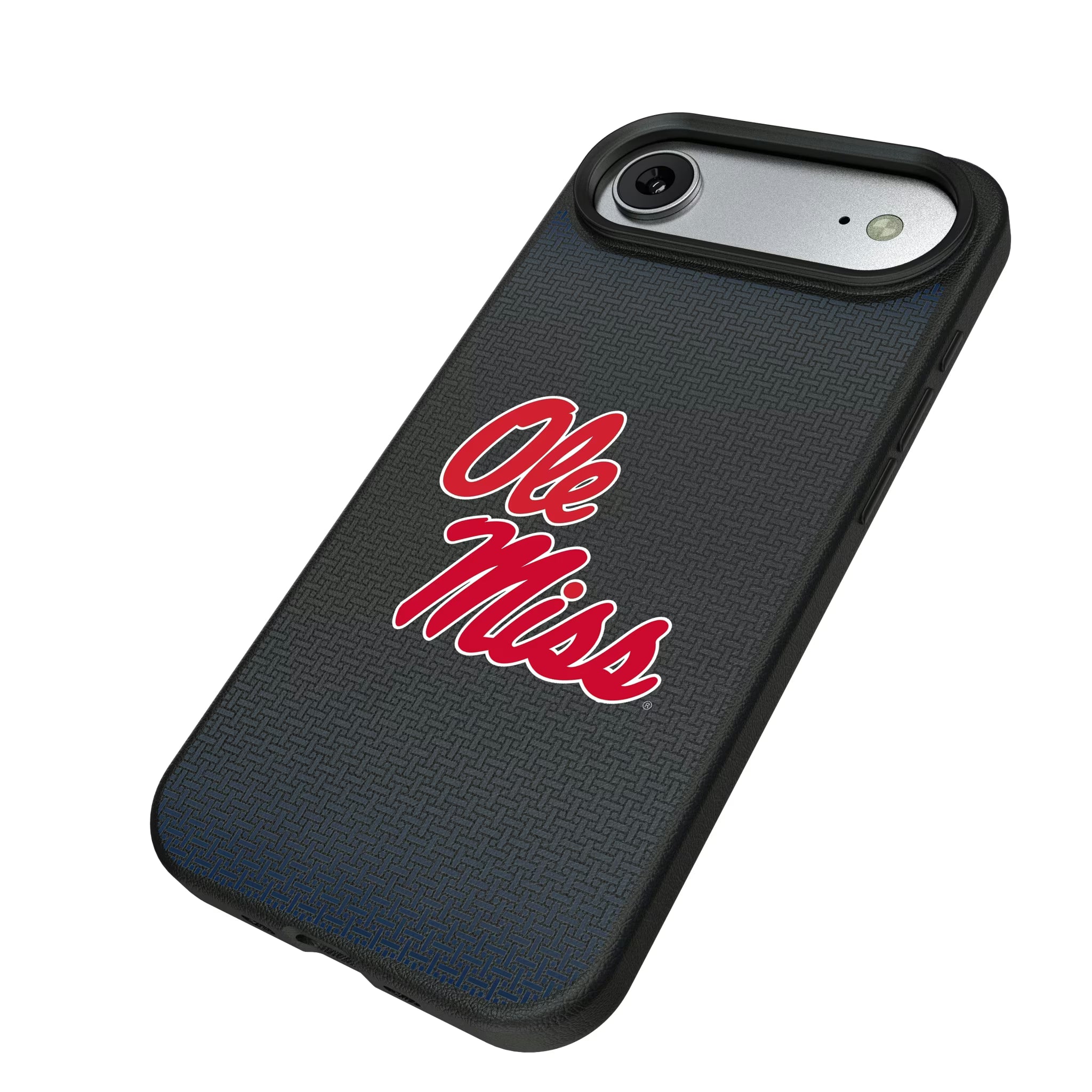 University of Mississippi Rebels Linen iPhone MagSafe Compatible Phone Case for Apple iPhone - Isometric View#Device_iPhone Air