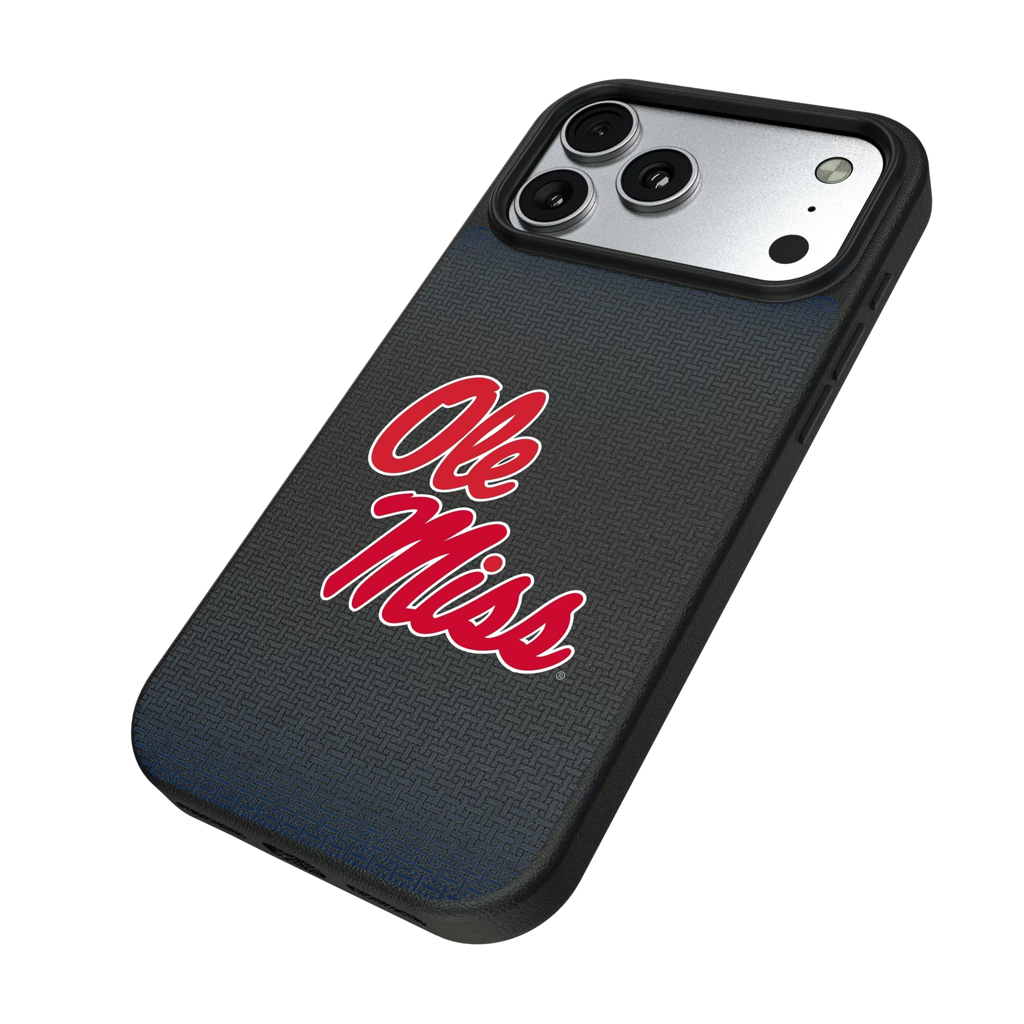 University of Mississippi Rebels Linen iPhone MagSafe Compatible Phone Case for Apple iPhone - Isometric View#Device_iPhone 17 Pro Max