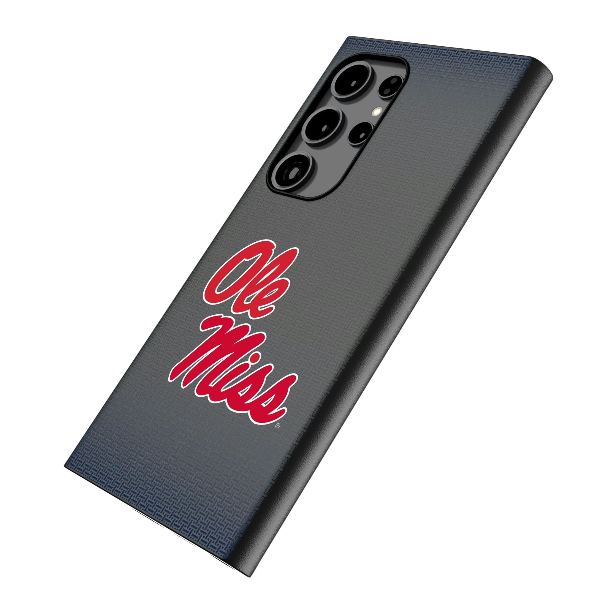 University of Mississippi Rebels Linen Galaxy MagSafe Compatible Phone Case for Samsung Galaxy - Isometric View