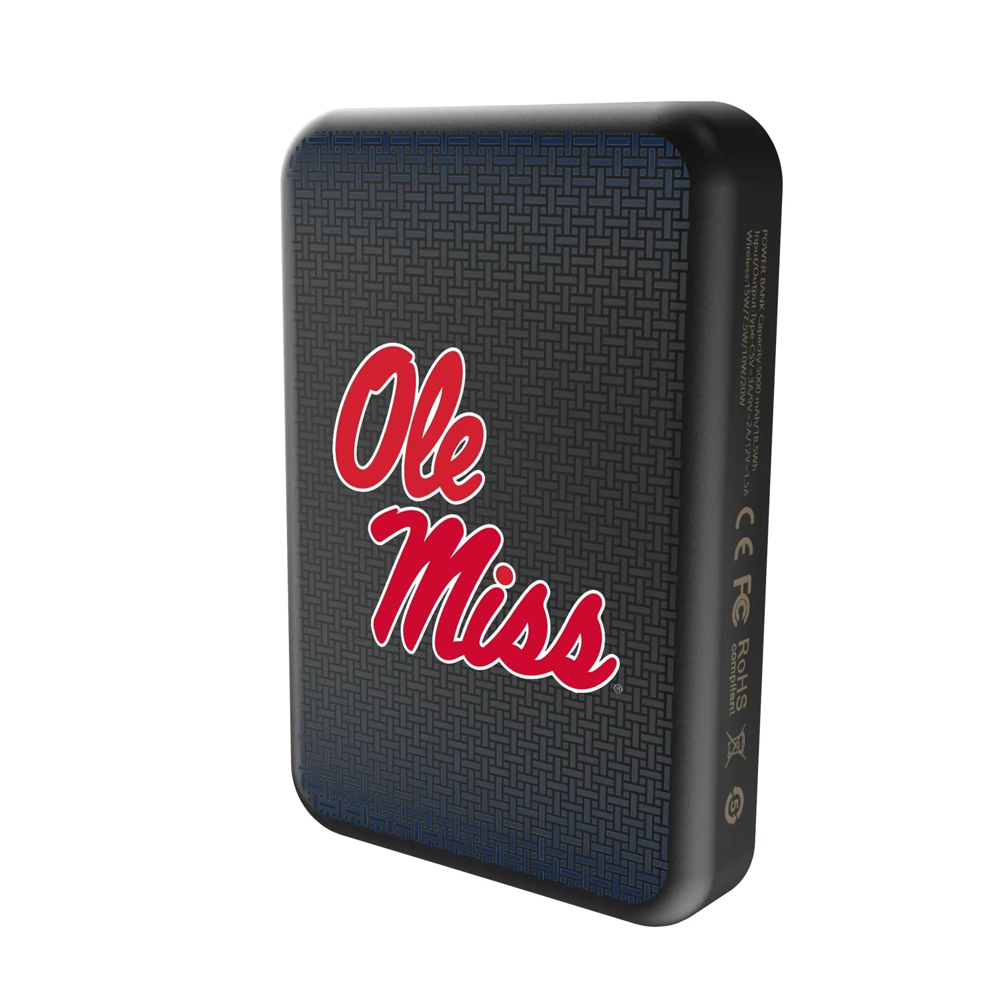 University of Mississippi Rebels Linen Wireless Mag Power Bank