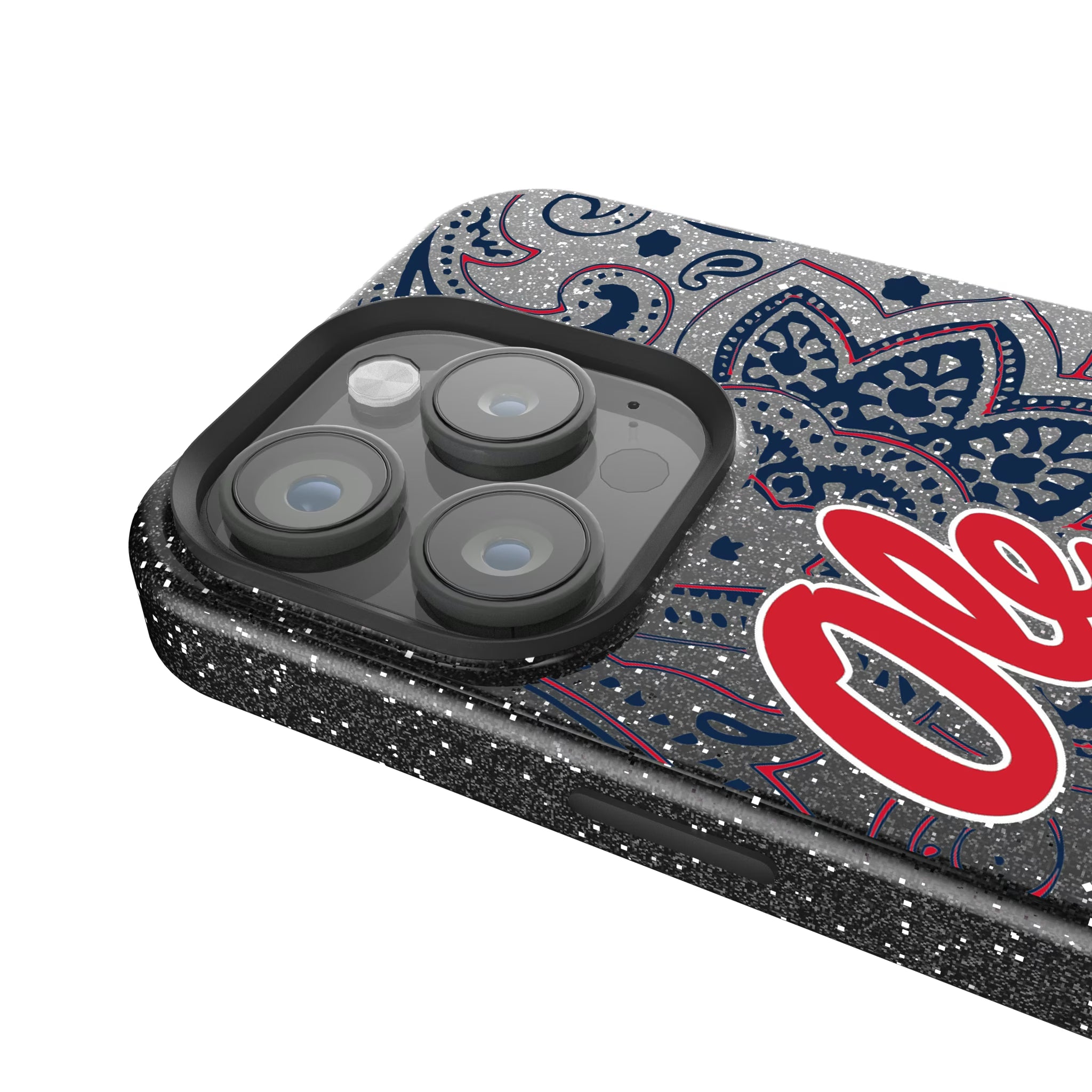 University of Mississippi Rebels Paisley iPhone Bling Phone Case for Apple iPhone - Detail