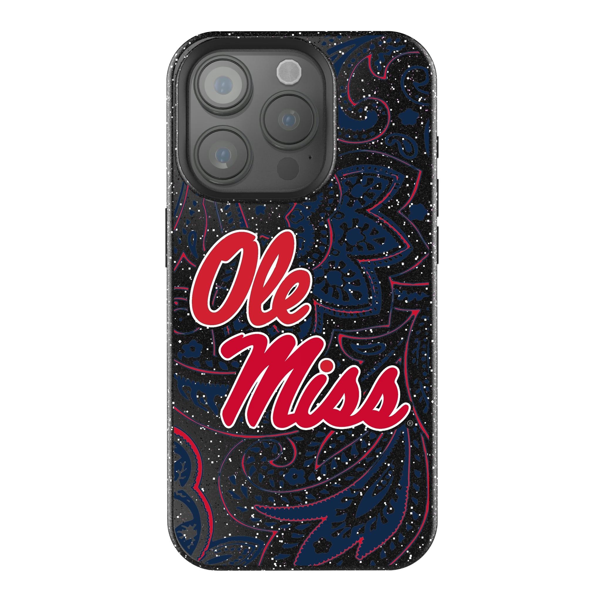 University of Mississippi Rebels Paisley iPhone Bling Phone Case for Apple iPhone