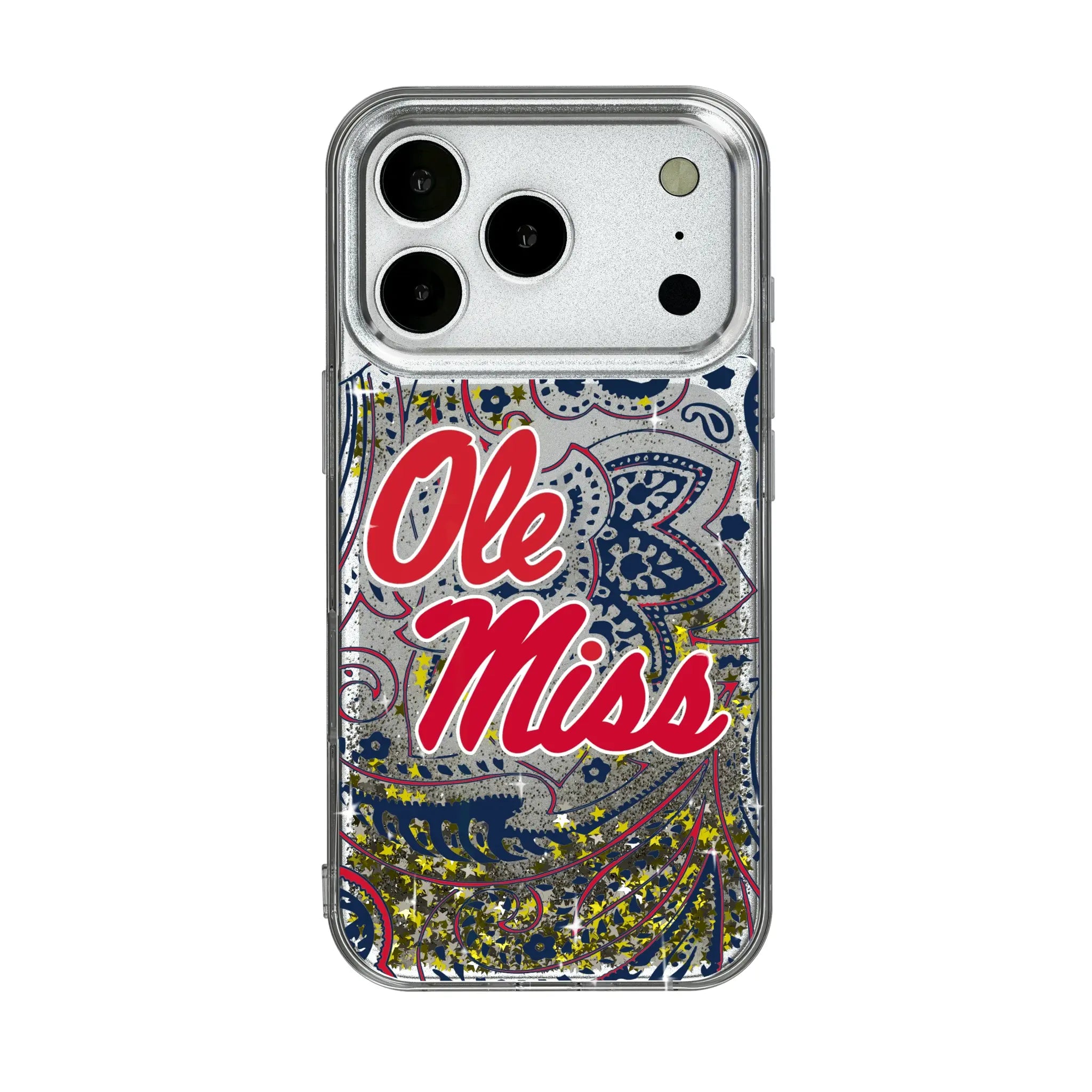 University of Mississippi Rebels Paisley iPhone Glitter Phone Case for Apple iPhone