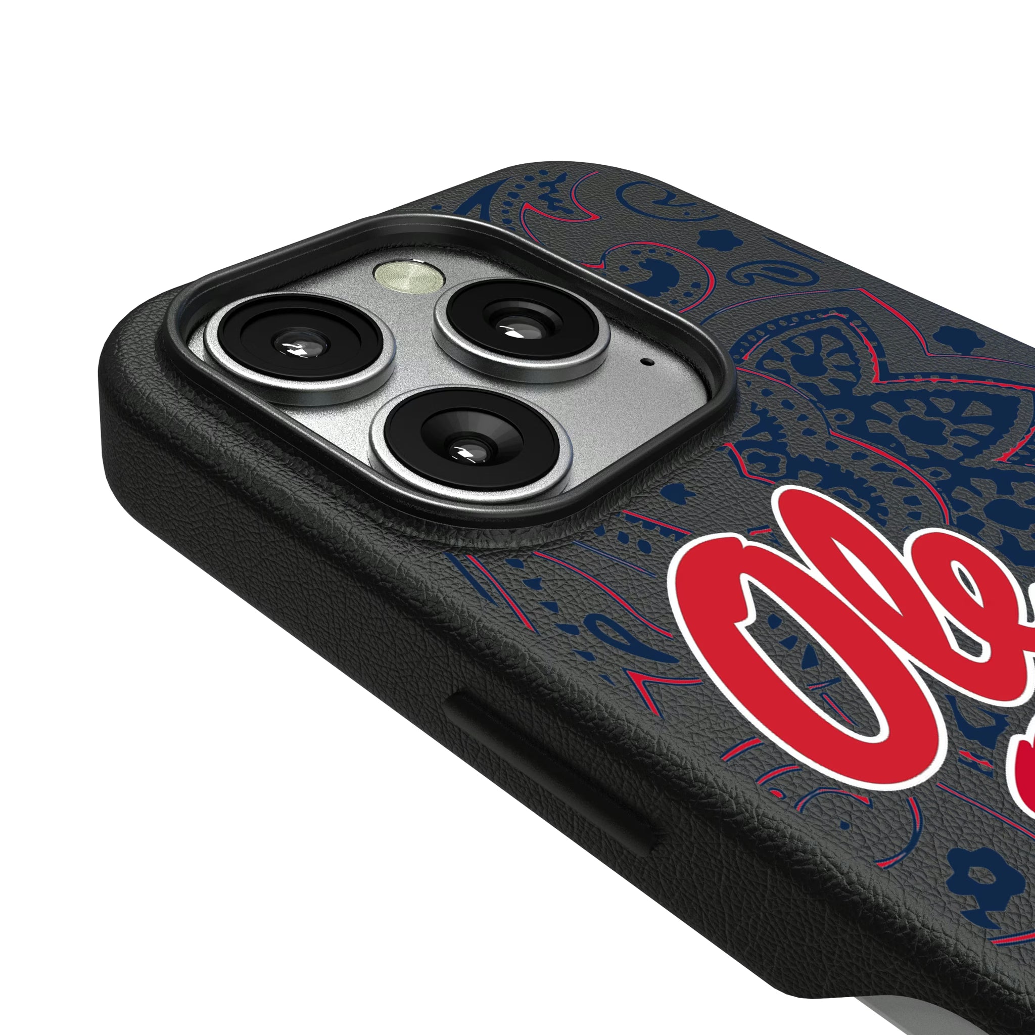 University of Mississippi Rebels Paisley iPhone MagSafe Compatible Phone Case for Apple iPhone - Detail