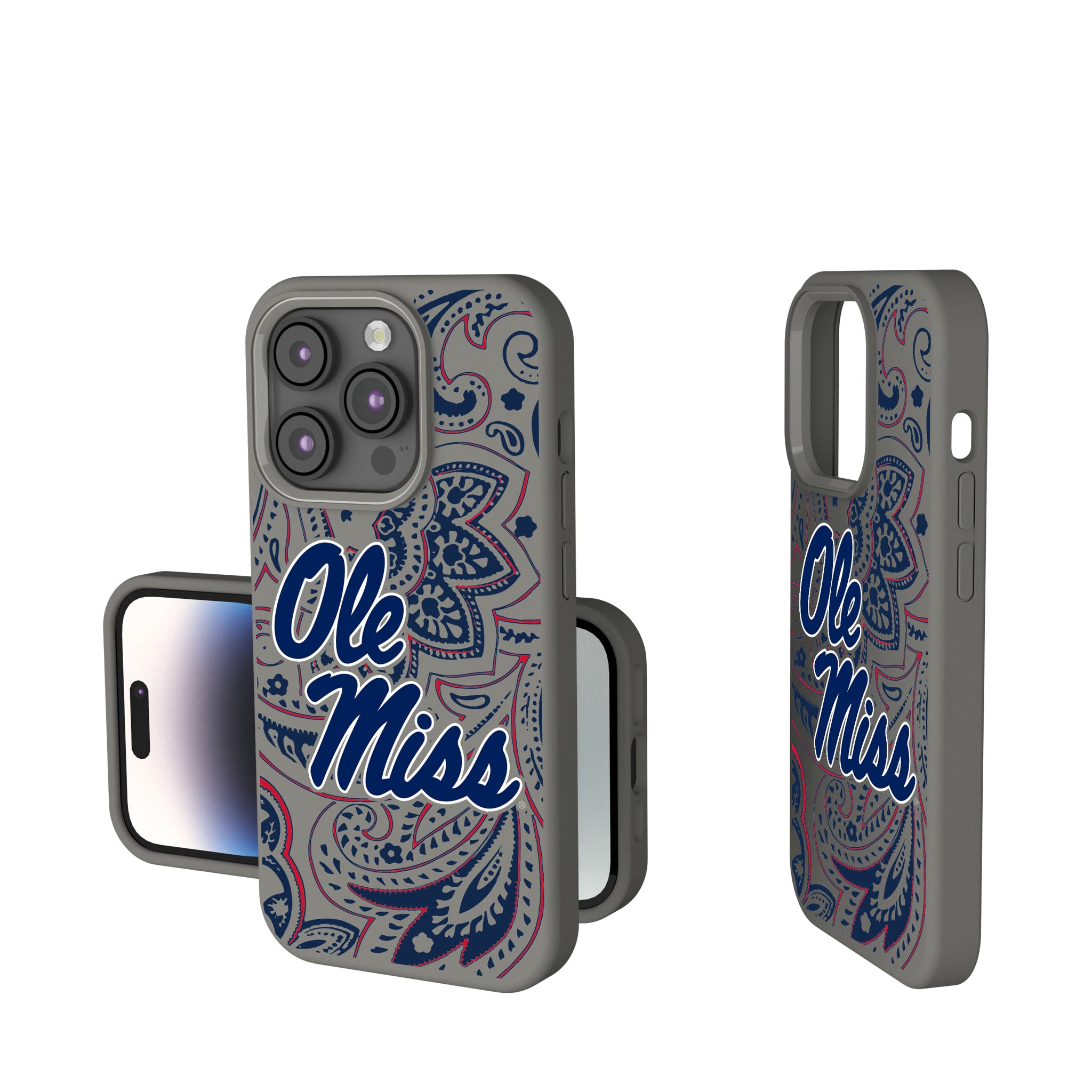 University of Mississippi Rebels Paisley iPhone Soft Touch Phone Case for Apple iPhone