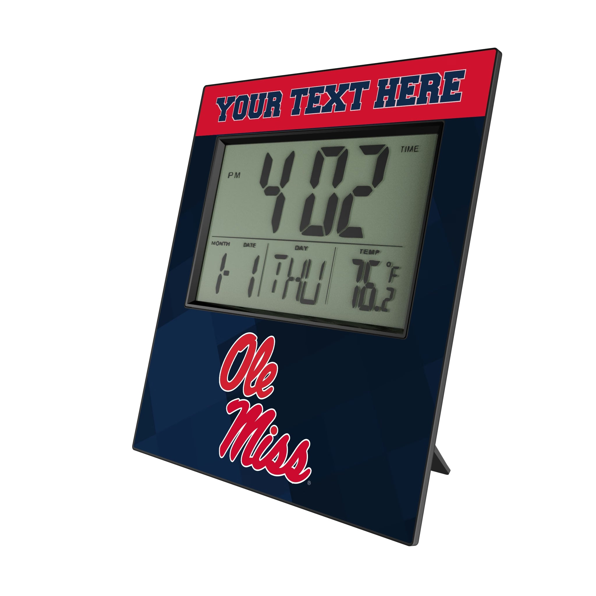 University of Mississippi Rebels Personalized Color Block Wall Clock