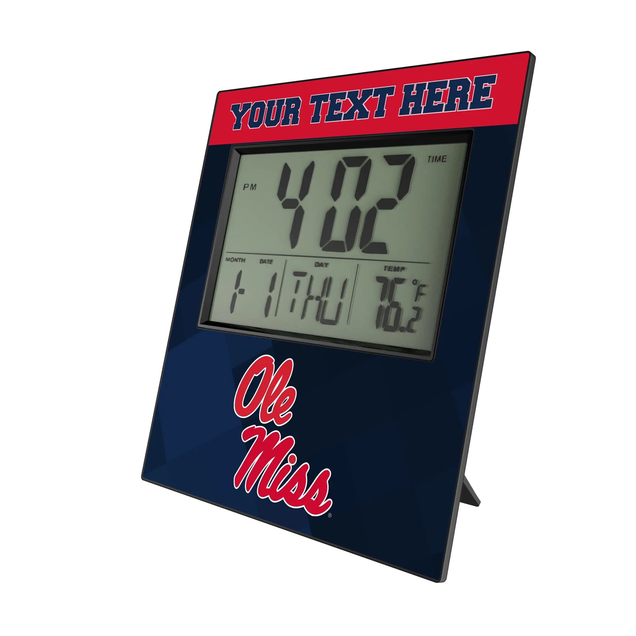University of Mississippi Rebels Personalized Color Block Wall Clock