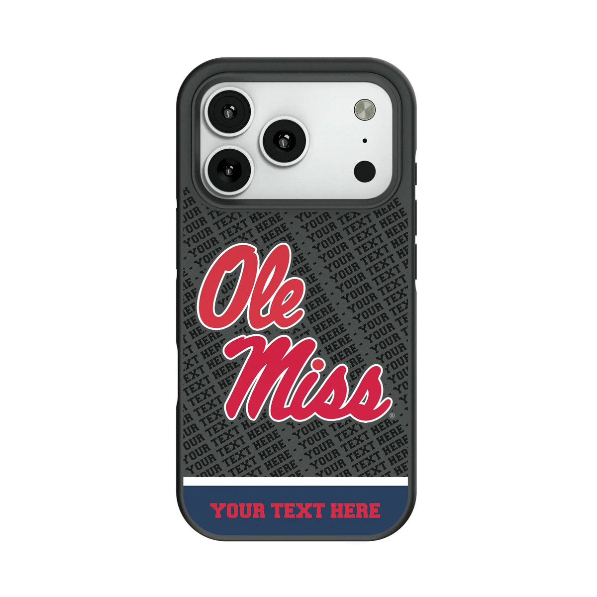 University of Mississippi Rebels Personalized EndZone Plus Bump Phone Case for Apple iPhone
