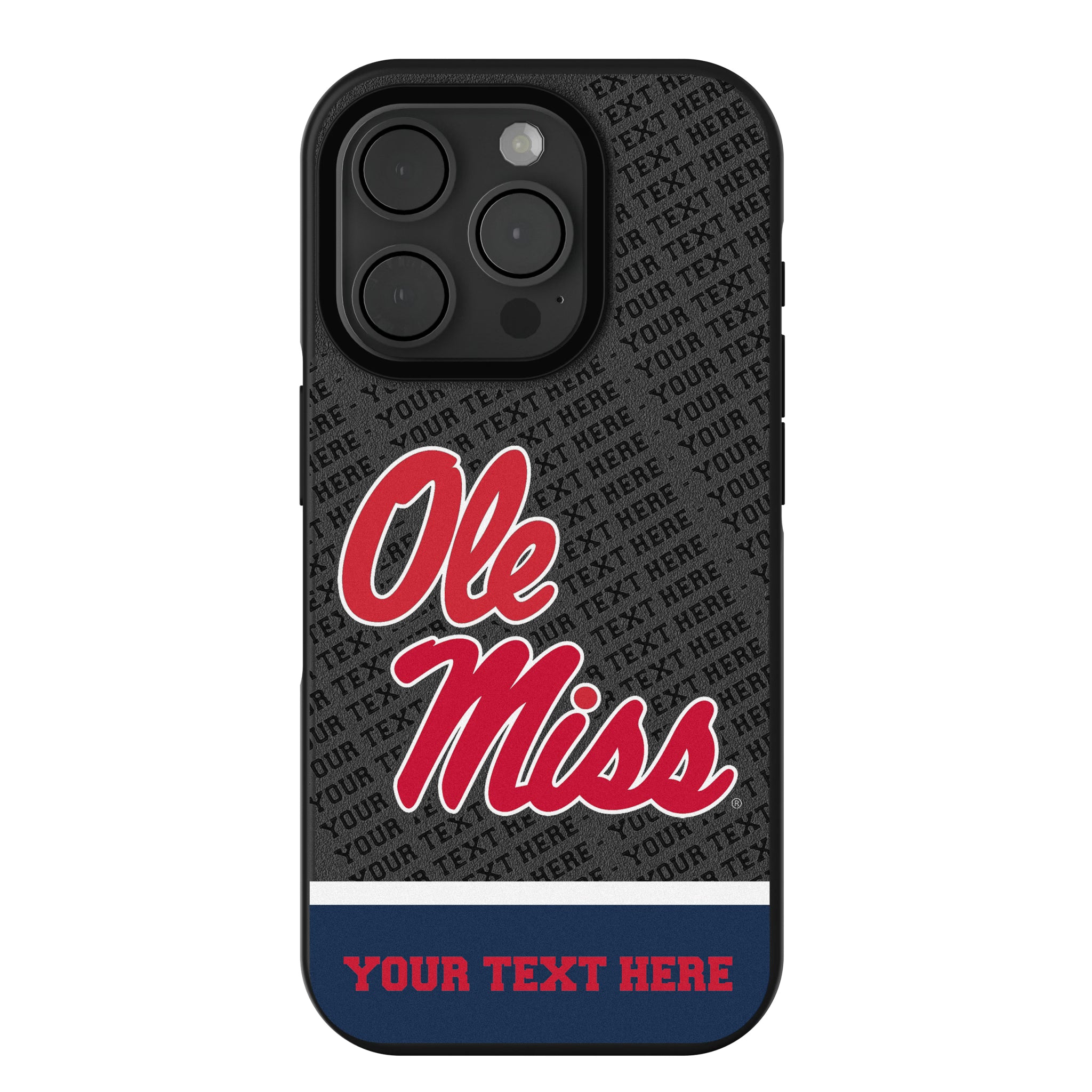 University of Mississippi Rebels Personalized EndZone Plus iPhone Bump Phone Case for Apple iPhone