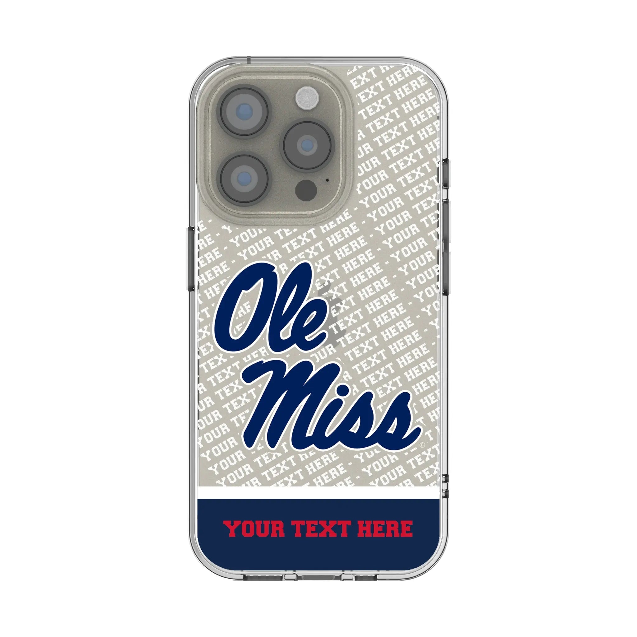 University of Mississippi Rebels Personalized EndZone Plus iPhone Clear Phone Case for Apple iPhone