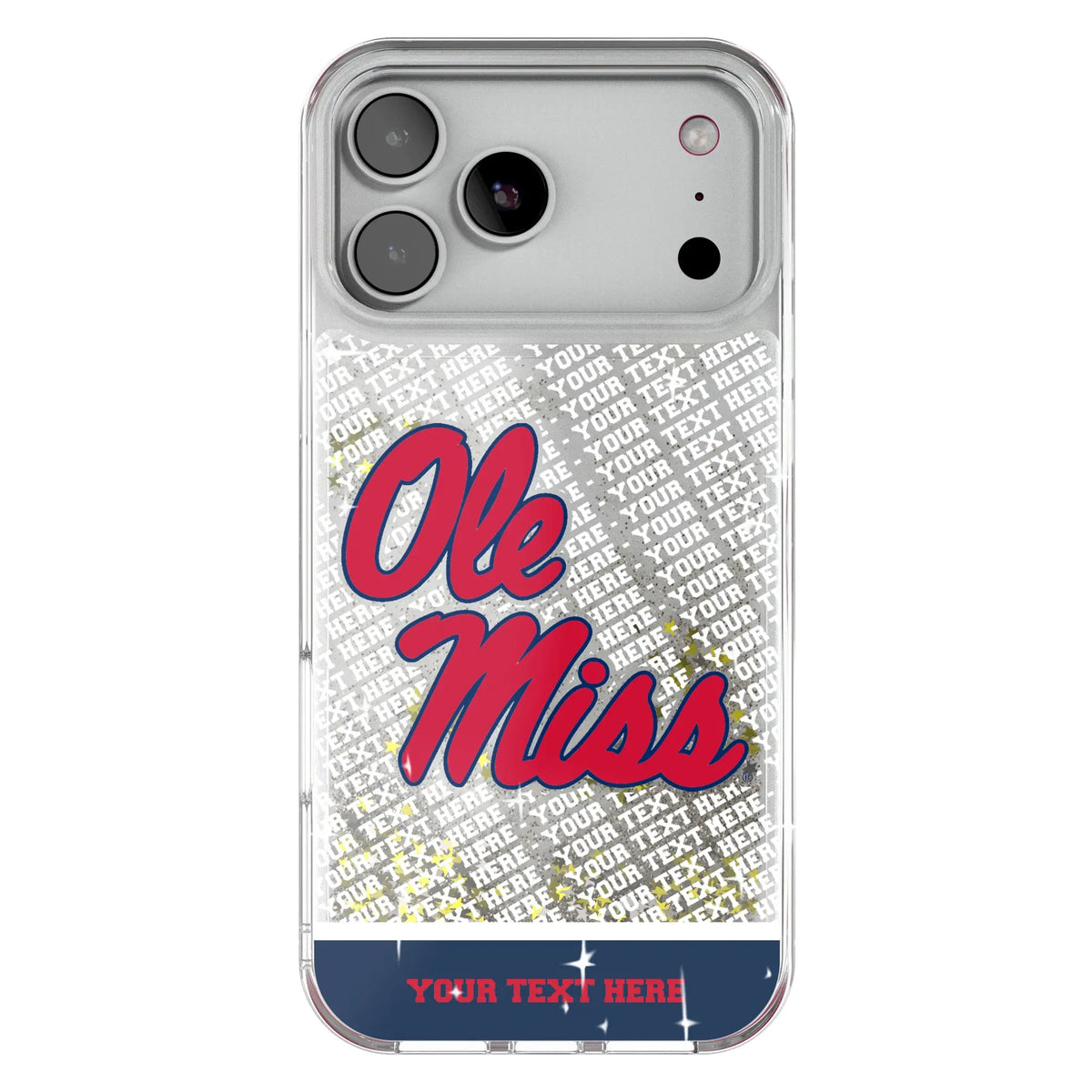 University of Mississippi Rebels Personalized EndZone Plus Glitter Phone Case for Apple iPhone
