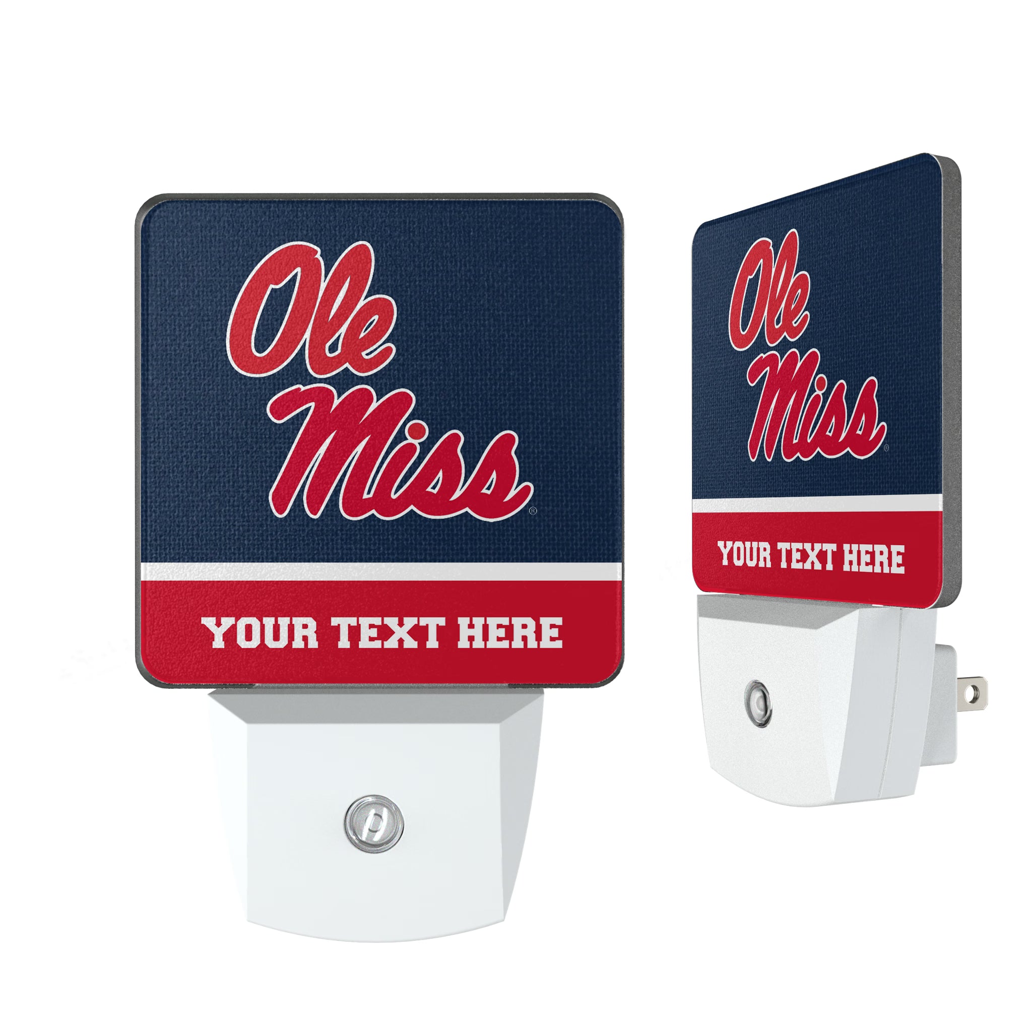 University of Mississippi Rebels Personalized Endzone Solid Night Light 2-Pack