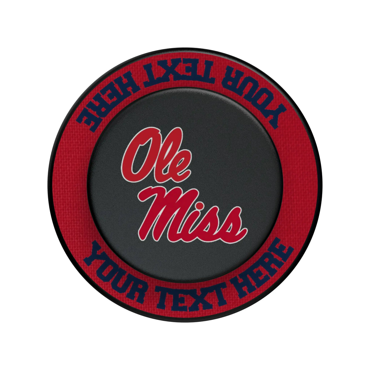 University of Mississippi Rebels Personalized Endzone Solid Popsockets Round Magnetic