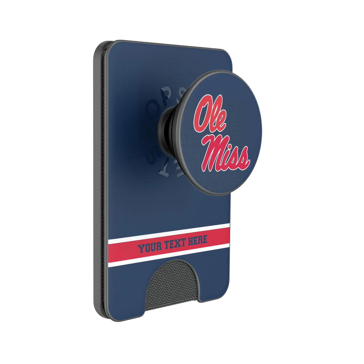 University of Mississippi Rebels Personalized Endzone Solid Popsockets Wallet Magnetic