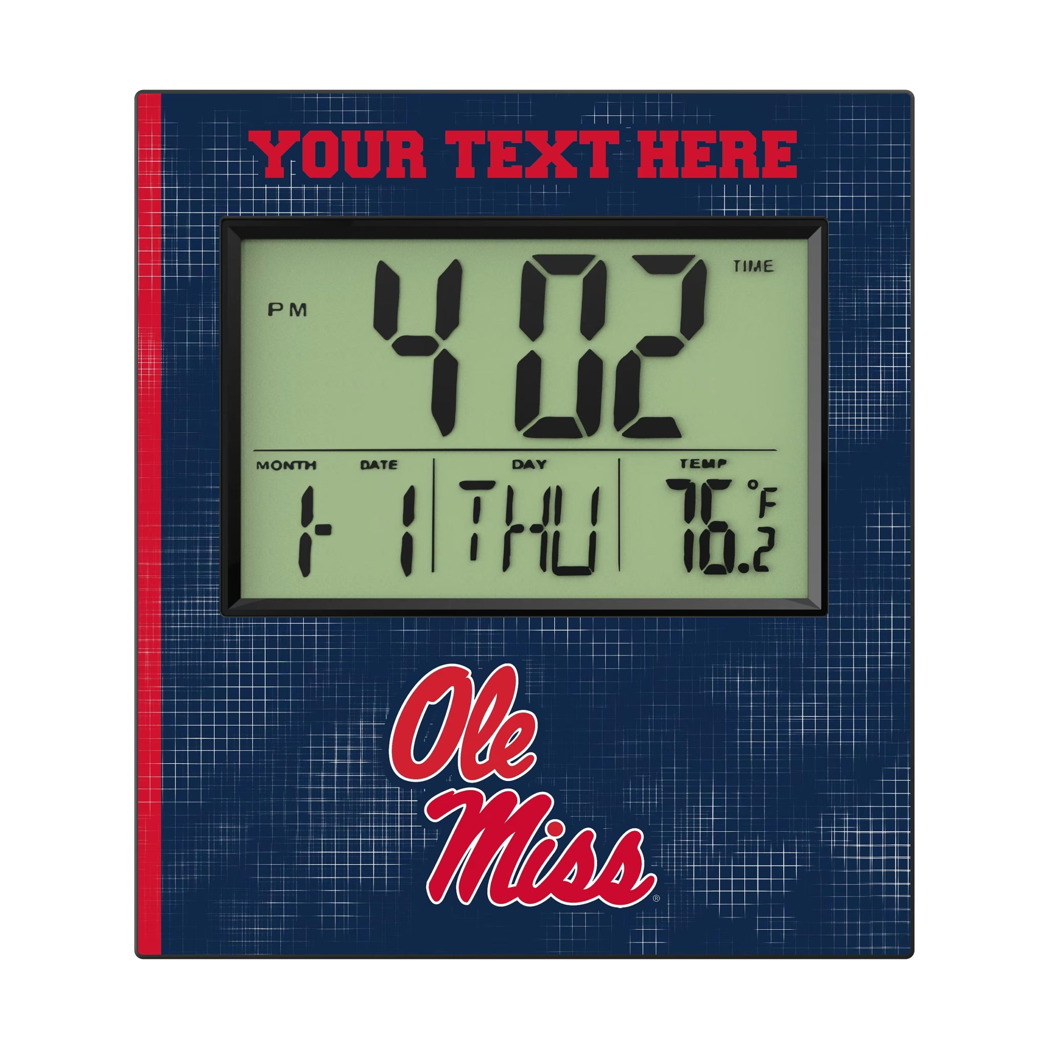 University of Mississippi Rebels Personalized Hatch Wall Clock