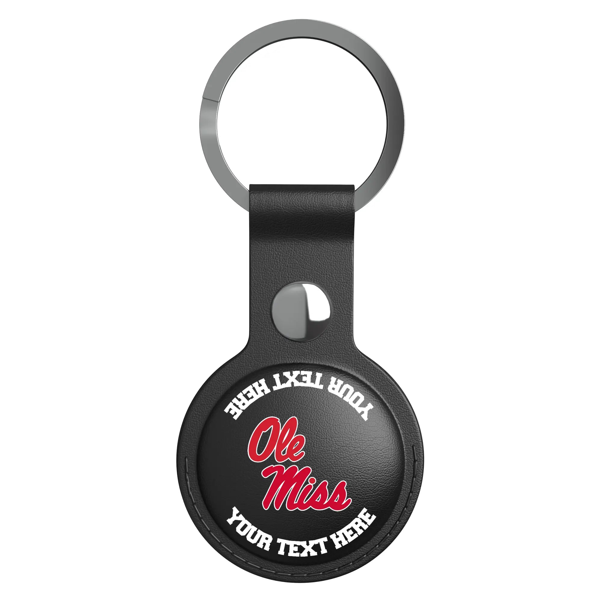 University of Mississippi Rebels Personalized Insignia AirTag Black Airtag Holder