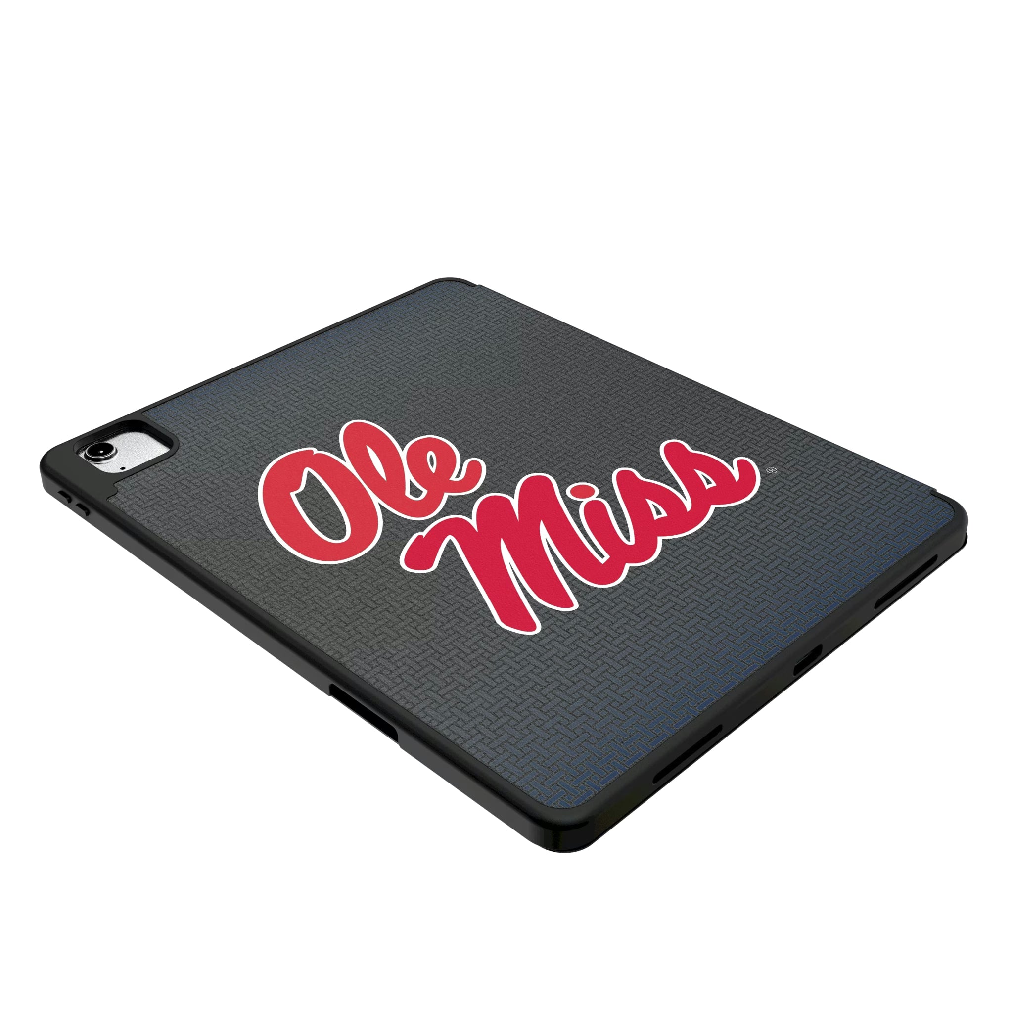 University of Mississippi Rebels Personalized Linen iPad Tablet Case for Apple iPad - Isometric View