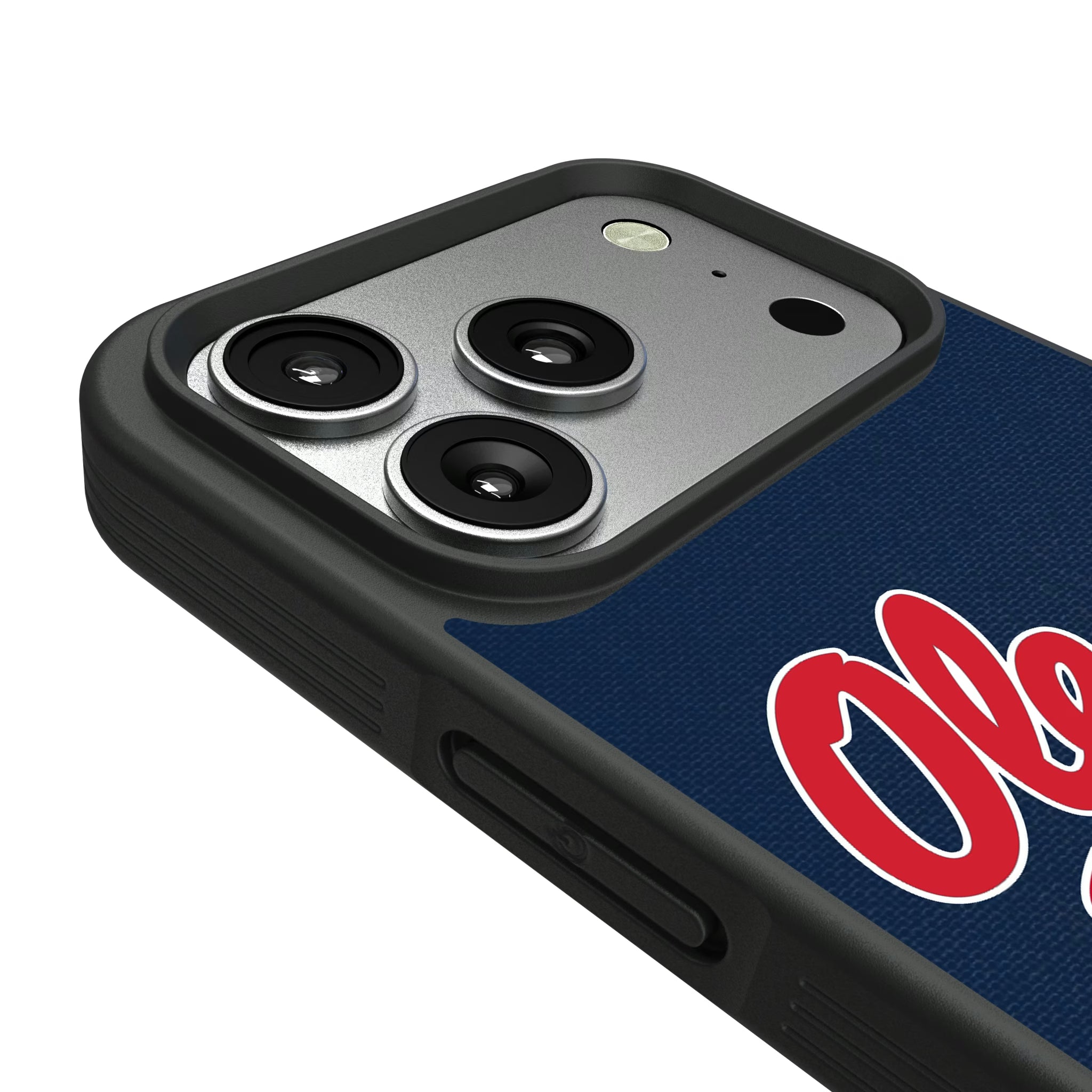 University of Mississippi Rebels Personalized Stripe iPhone Bump Phone Case for Apple iPhone - Detail#Device_iPhone 17 Pro