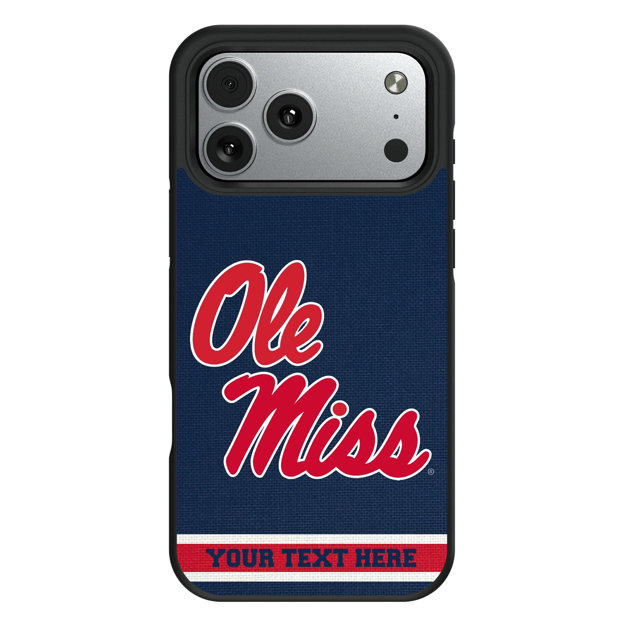 University of Mississippi Rebels Personalized Stripe iPhone Bump Phone Case for Apple iPhone#Device_iPhone 17 Pro Max