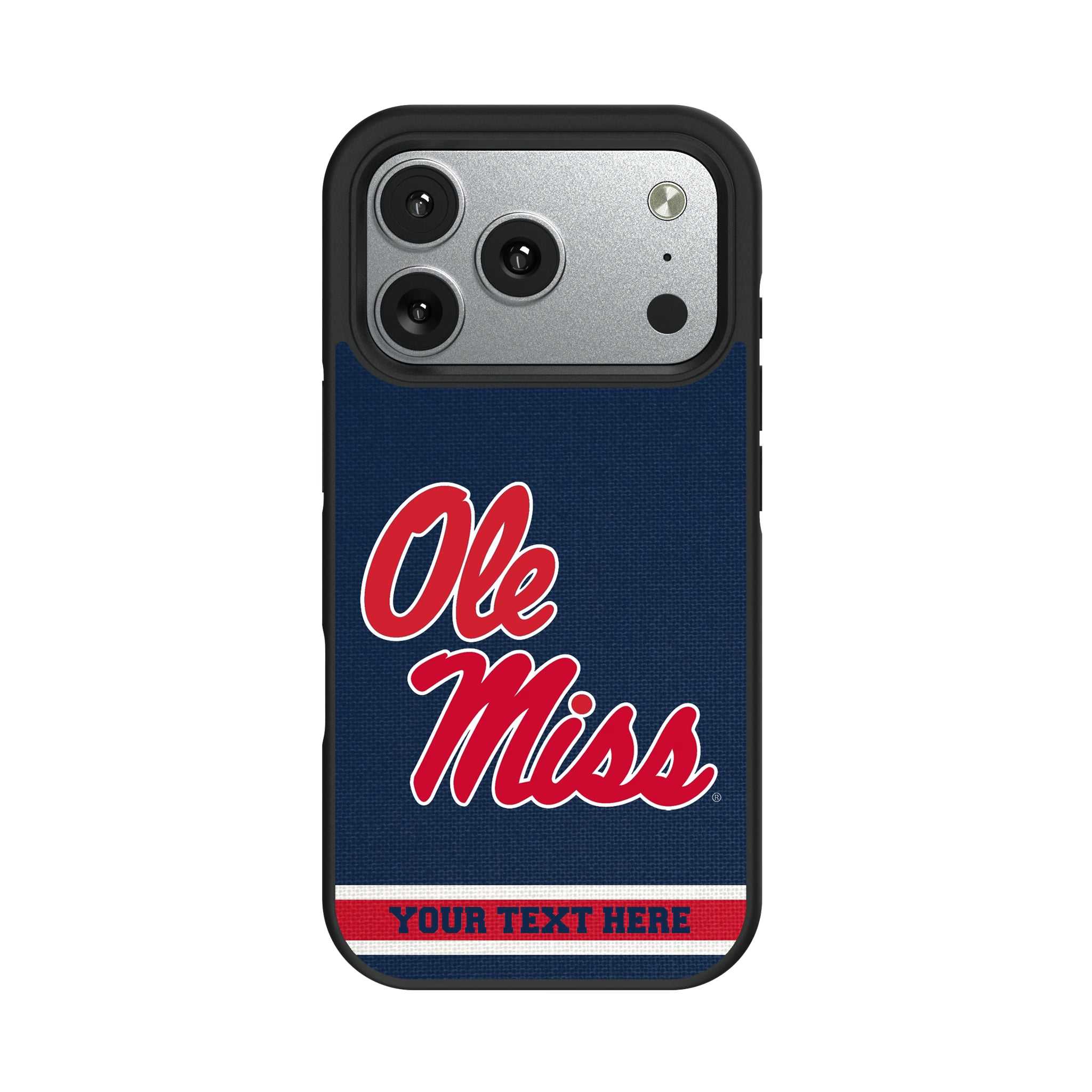 University of Mississippi Rebels Personalized Stripe iPhone Bump Phone Case for Apple iPhone#Device_iPhone 17 Pro