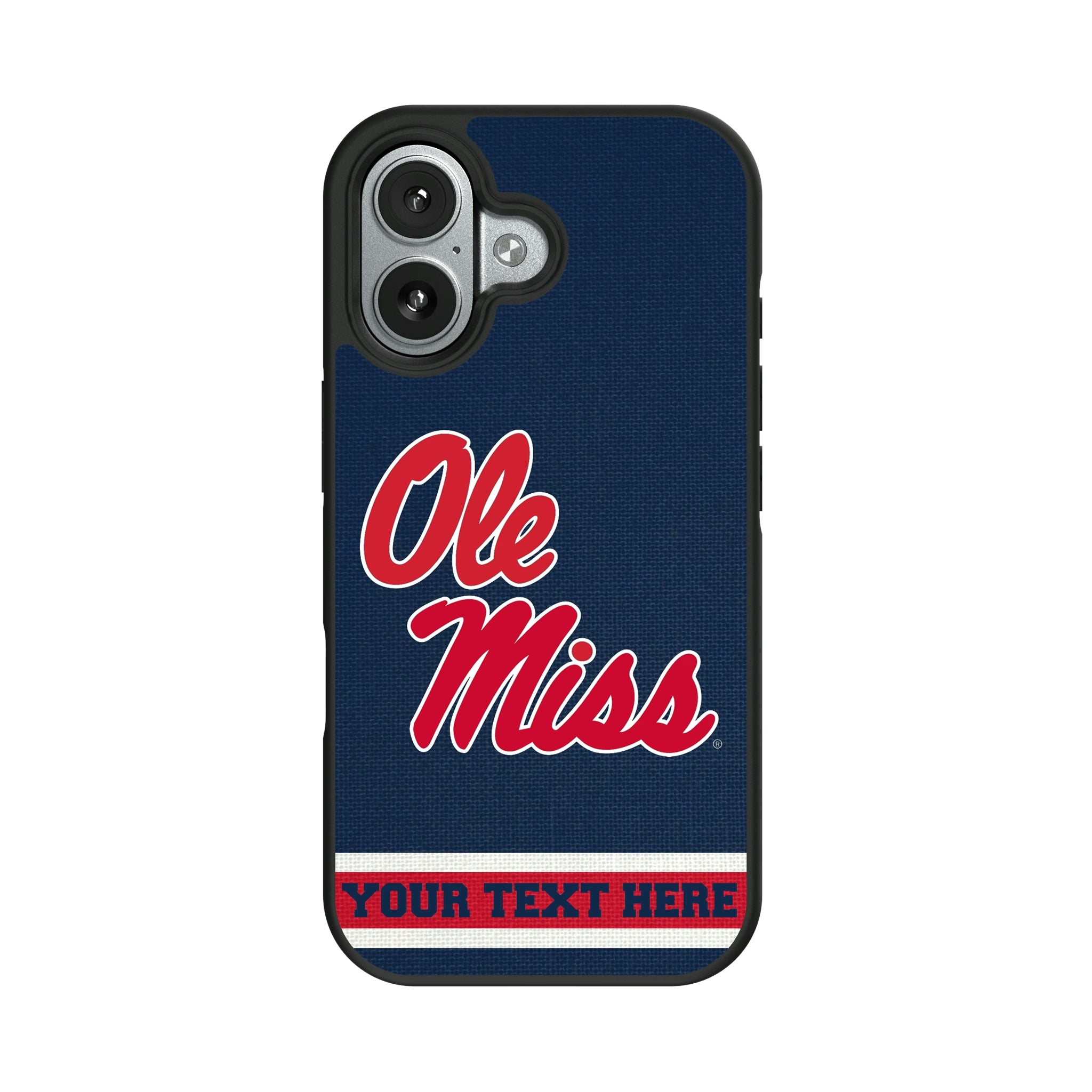 University of Mississippi Rebels Personalized Stripe iPhone Bump Phone Case for Apple iPhone#Device_iPhone 17