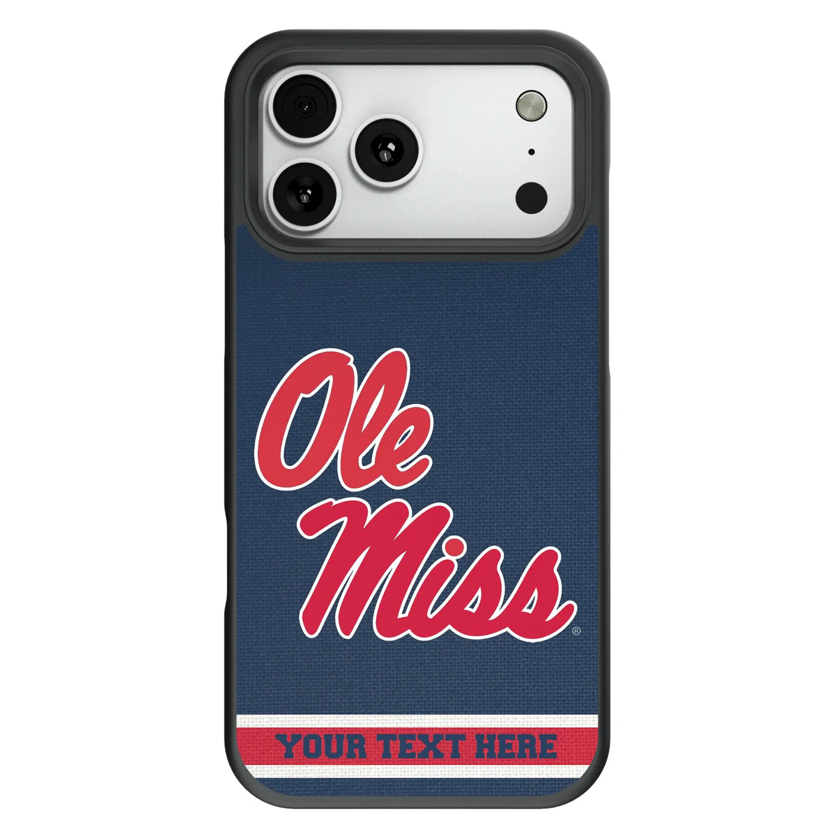 University of Mississippi Rebels Personalized Stripe Bump Phone Case for Apple iPhone
