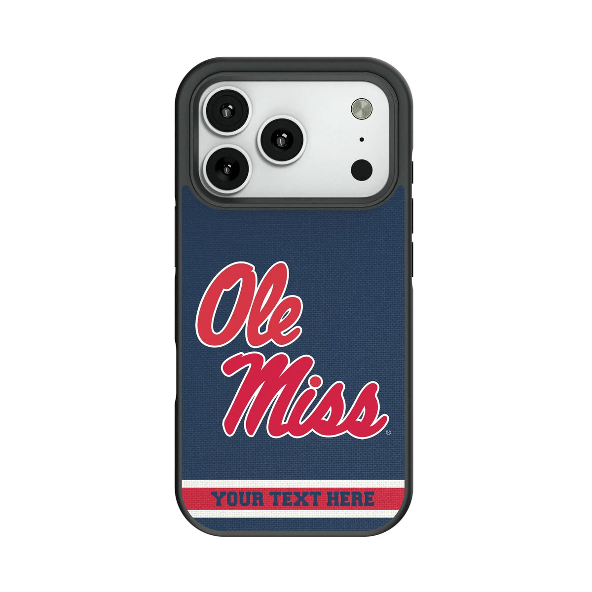 University of Mississippi Rebels Personalized Stripe Bump Phone Case for Apple iPhone