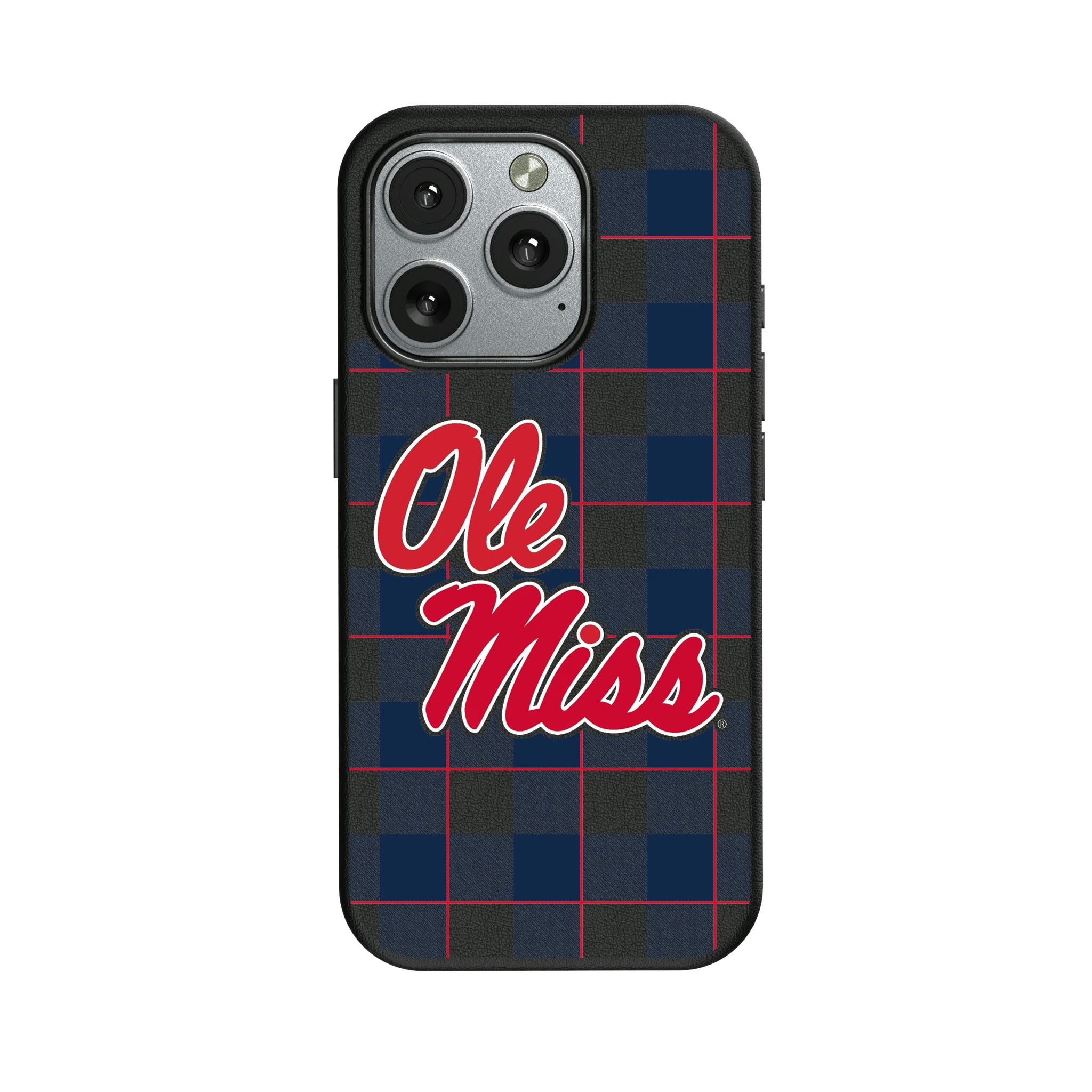 University of Mississippi Rebels Plaid iPhone MagSafe Compatible Phone Case for Apple iPhone