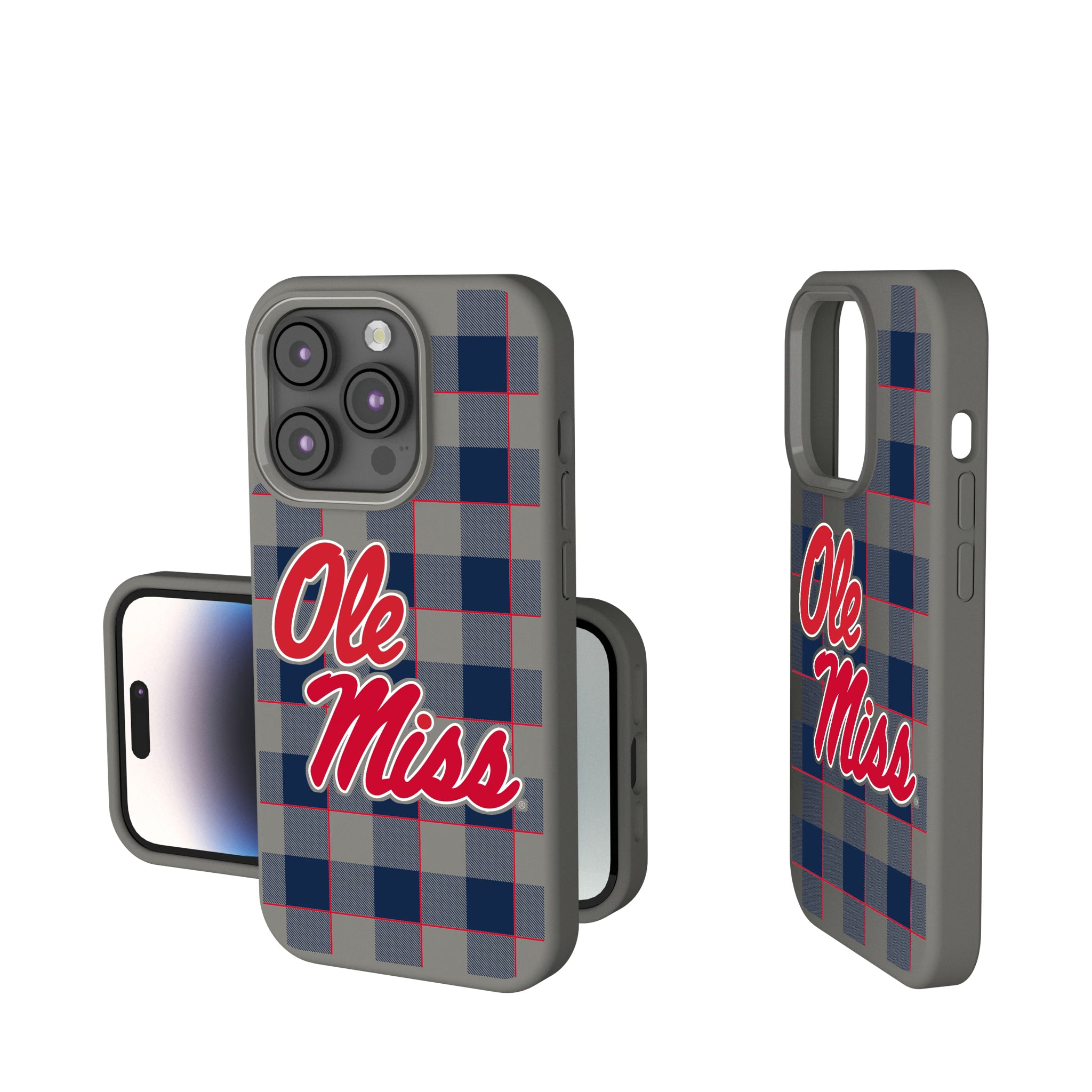 University of Mississippi Rebels Plaid iPhone Soft Touch Phone Case for Apple iPhone