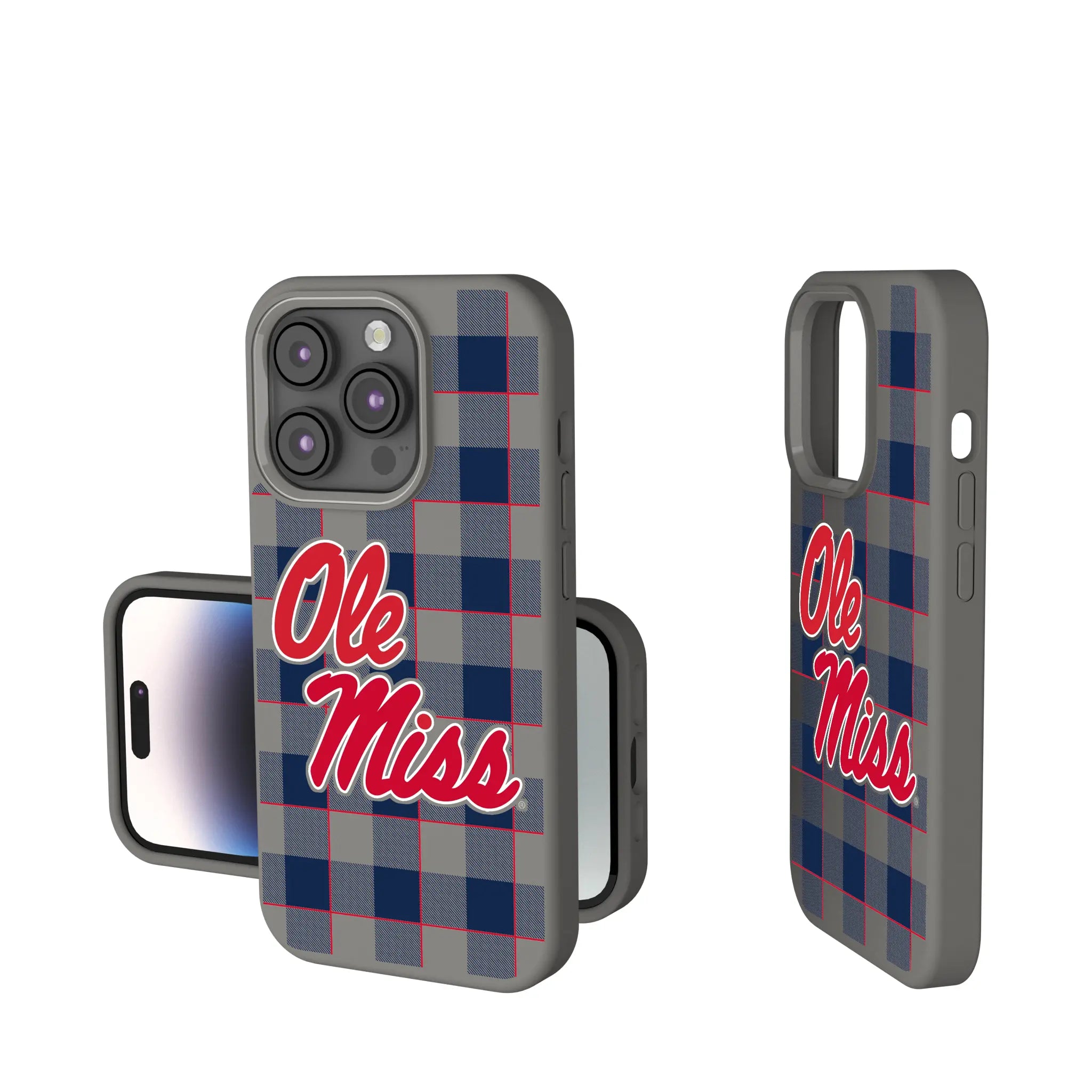 University of Mississippi Rebels Plaid iPhone Soft Touch Phone Case for Apple iPhone