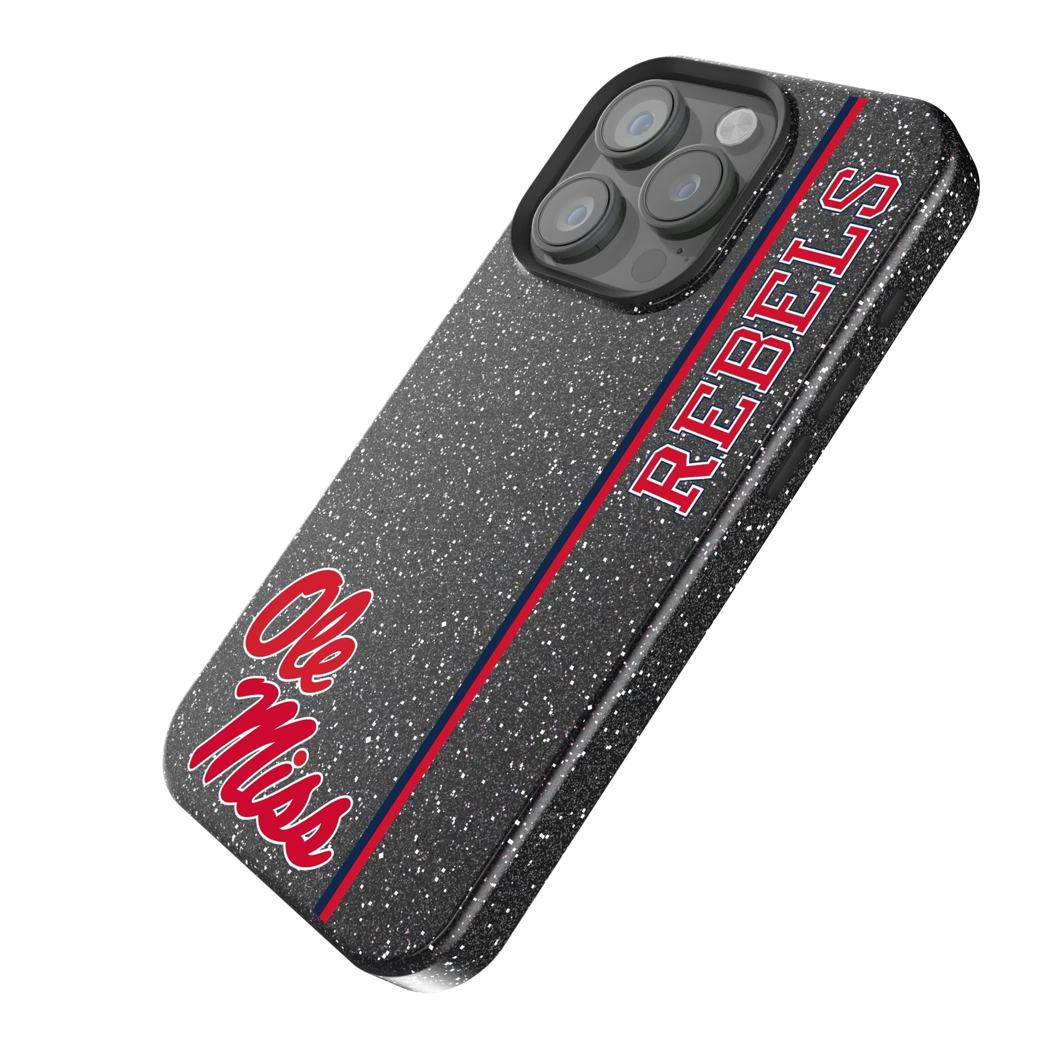 University of Mississippi Rebels Sidebar iPhone Bling Phone Case for Apple iPhone - Isometric View