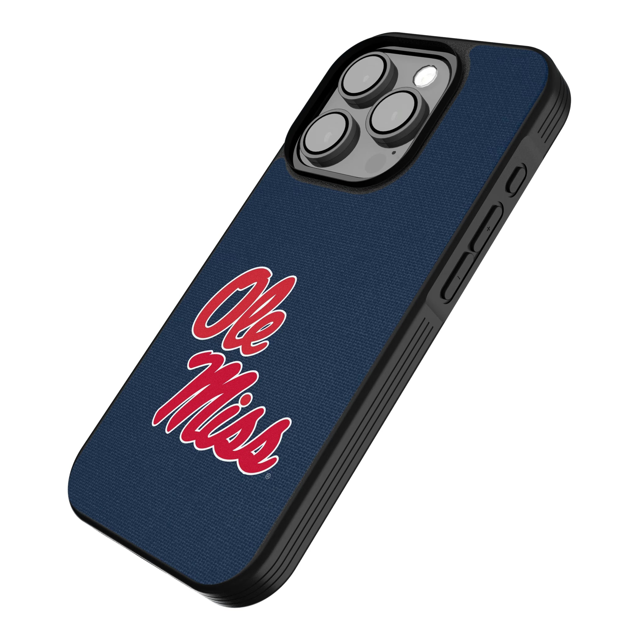 University of Mississippi Rebels Solid iPhone Bump Phone Case for Apple iPhone - Isometric View