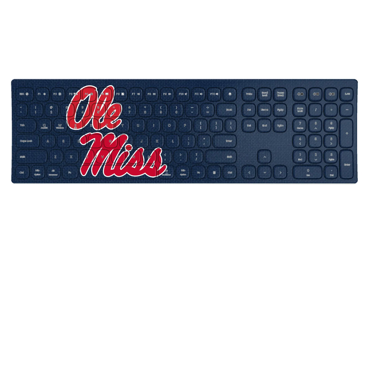 University of Mississippi Rebels Solid KKB605 Curved Wireless Keyboard
