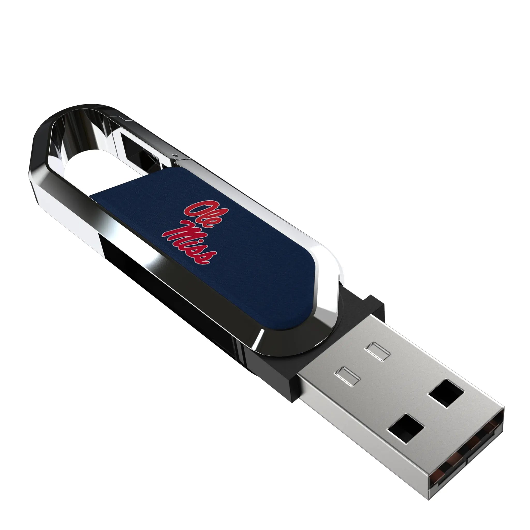 University of Mississippi Rebels Solid USB 64GB Clip Style Flash Drive