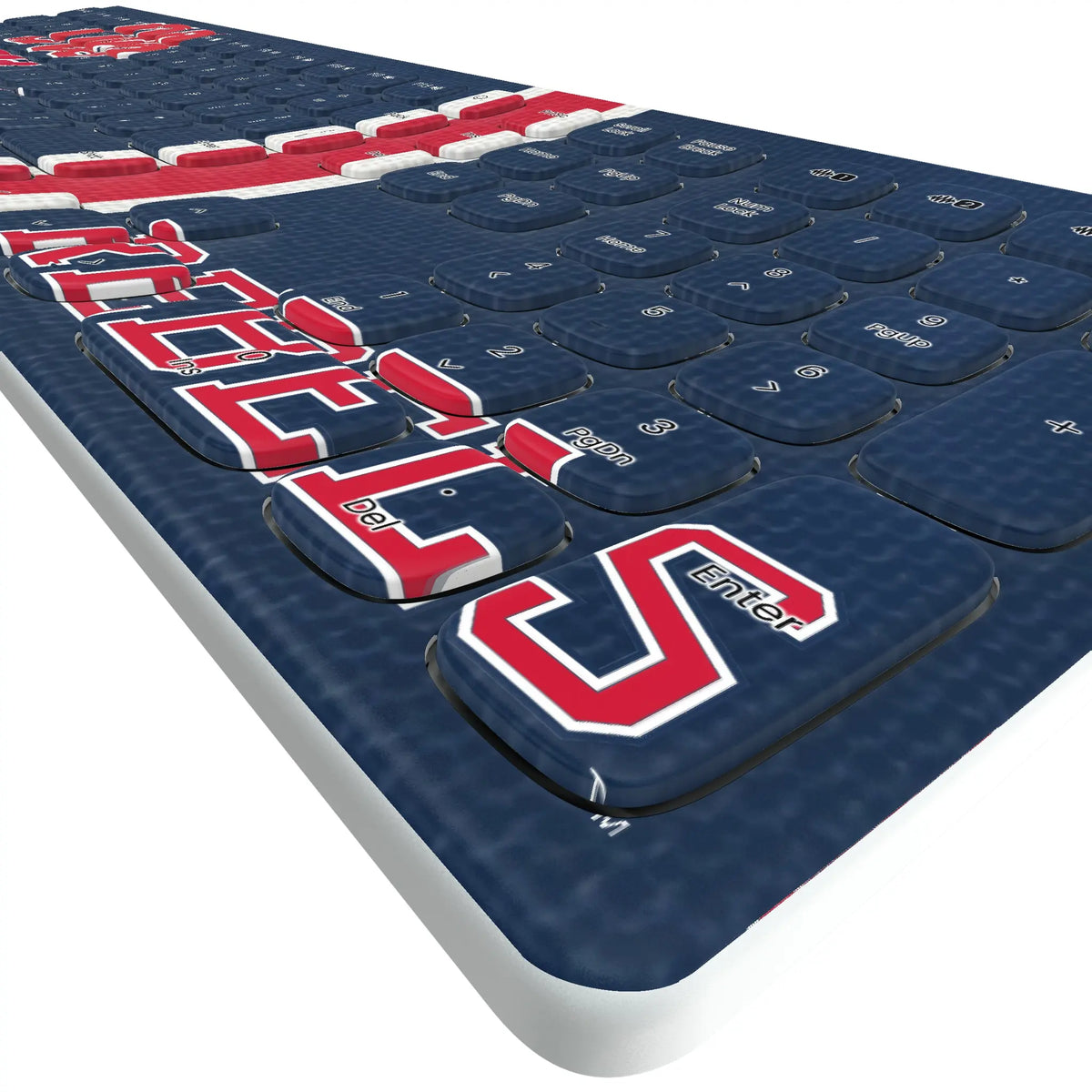 University of Mississippi Rebels Stripe KKB605 Curved Wireless Keyboard - Detail