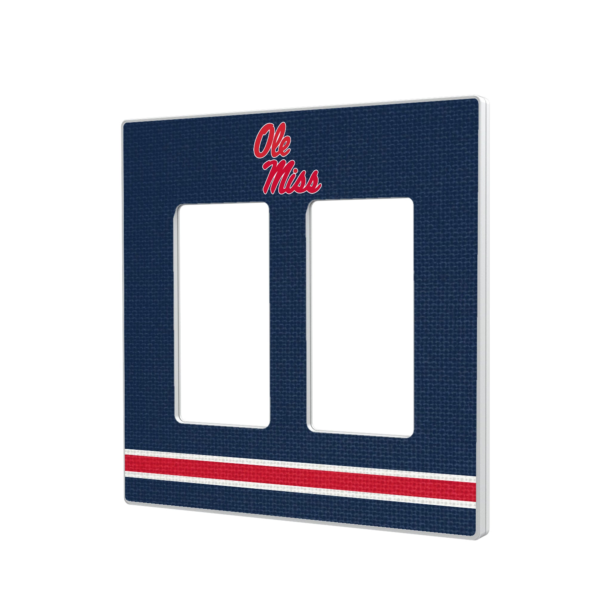 University of Mississippi Rebels Stripe Hidden-Screw Light Switch Plate#Style_Double Rocker