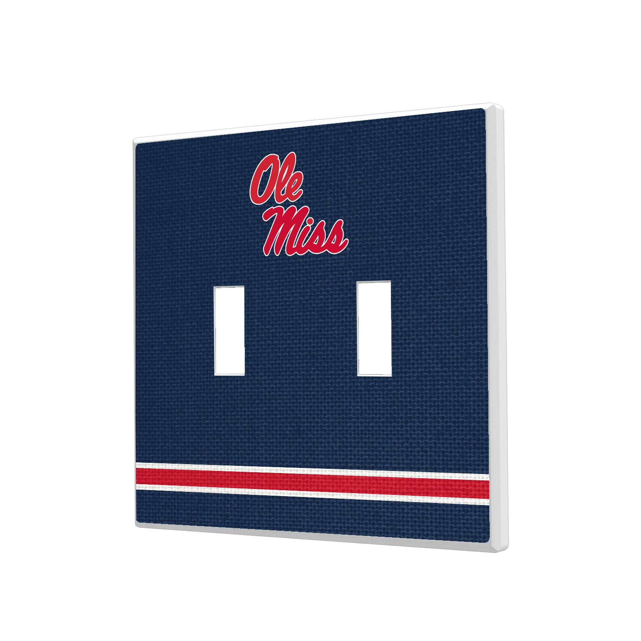 University of Mississippi Rebels Stripe Hidden-Screw Light Switch Plate#Style_Double Toggle