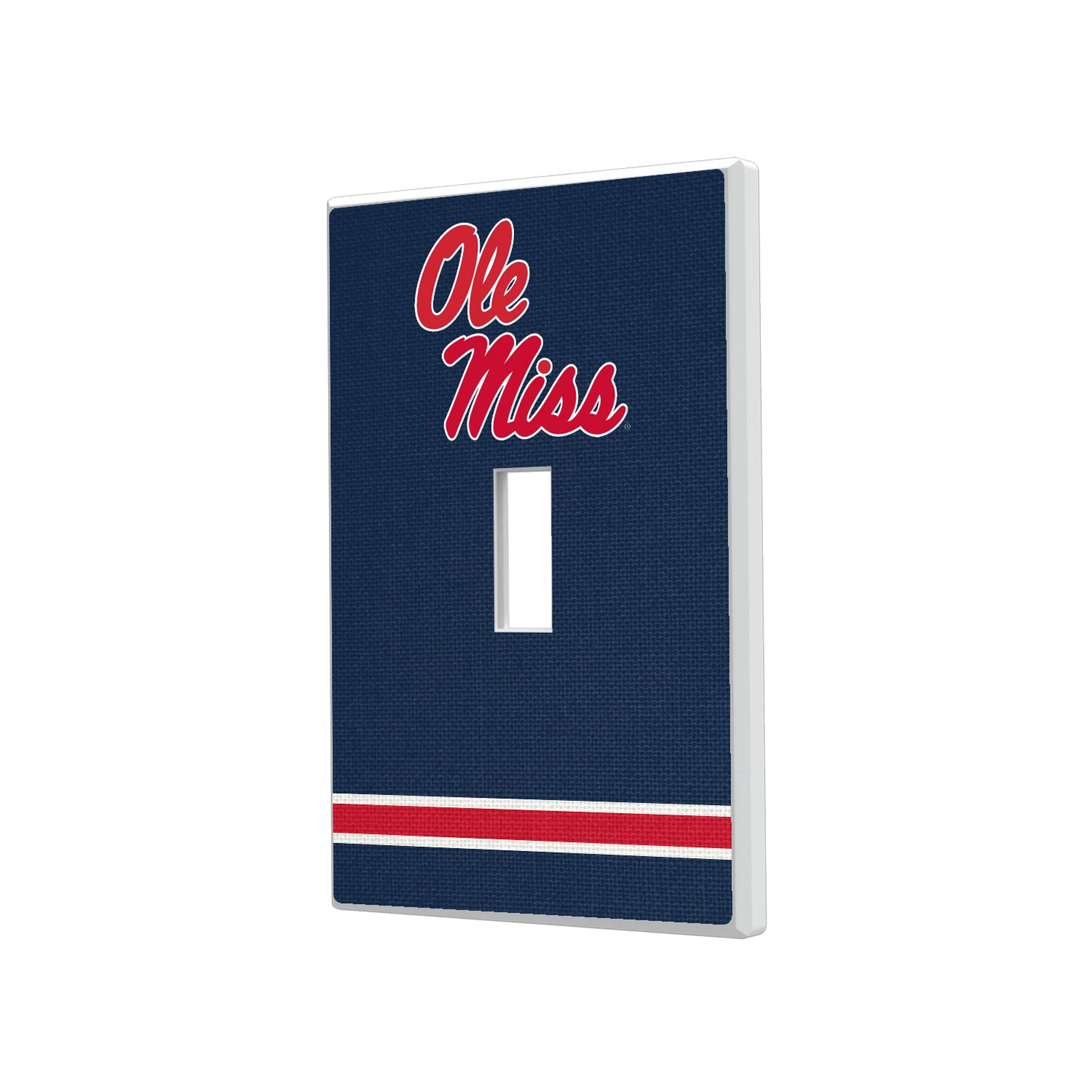 University of Mississippi Rebels Stripe Hidden-Screw Light Switch Plate#Style_Single Toggle
