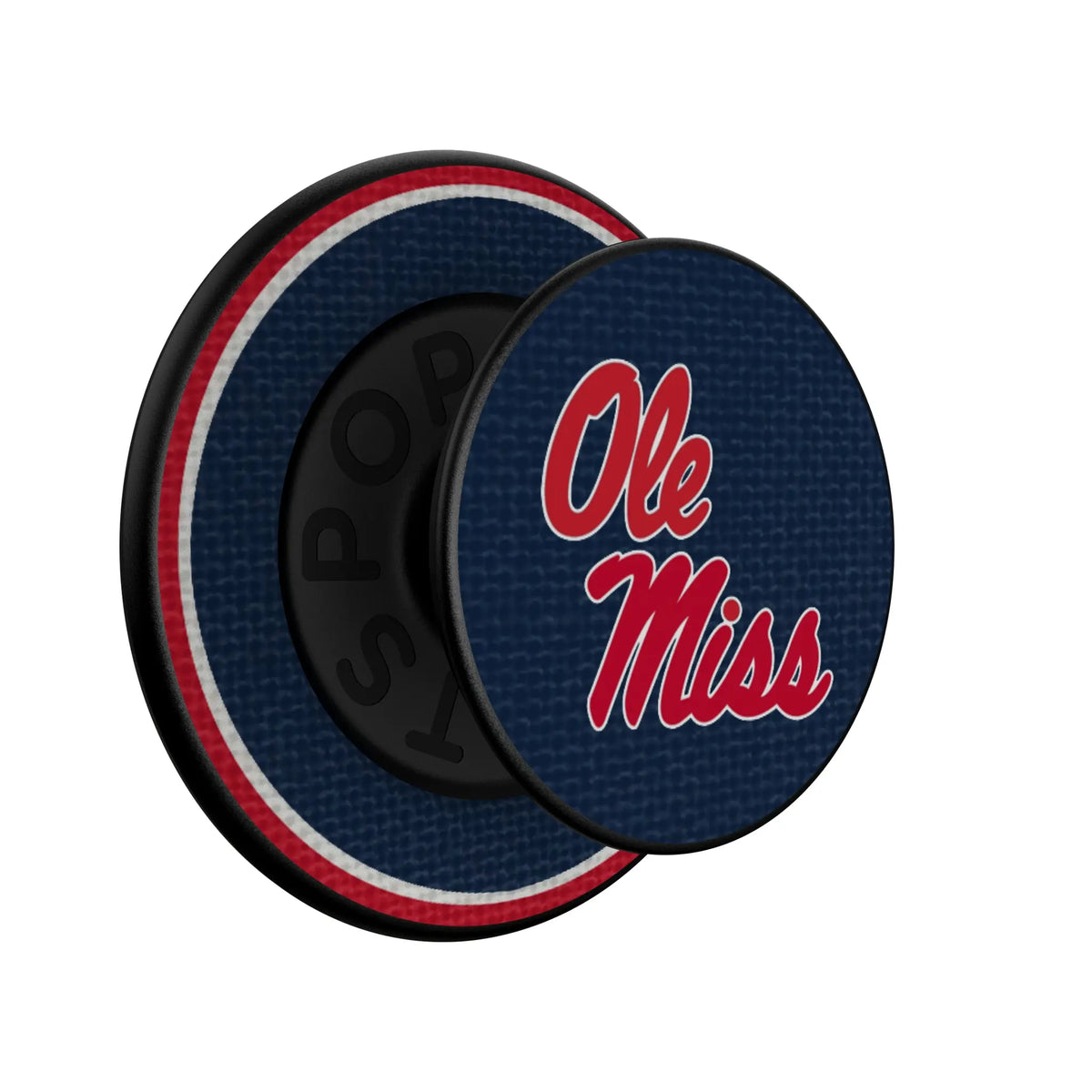 University of Mississippi Rebels Stripe Popsockets Round Magnetic - Isometric View