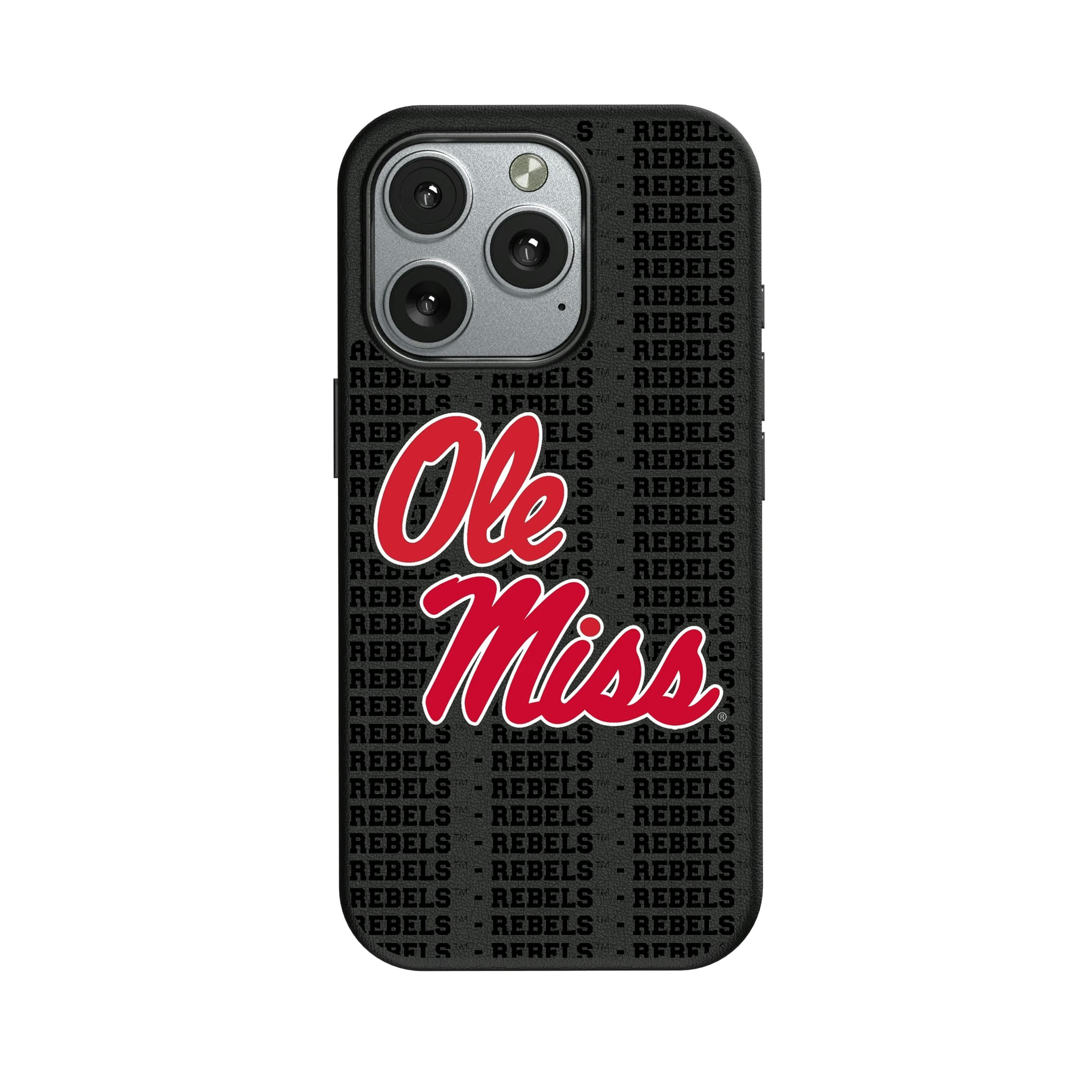 University of Mississippi Rebels Text Backdrop iPhone MagSafe Compatible Phone Case for Apple iPhone