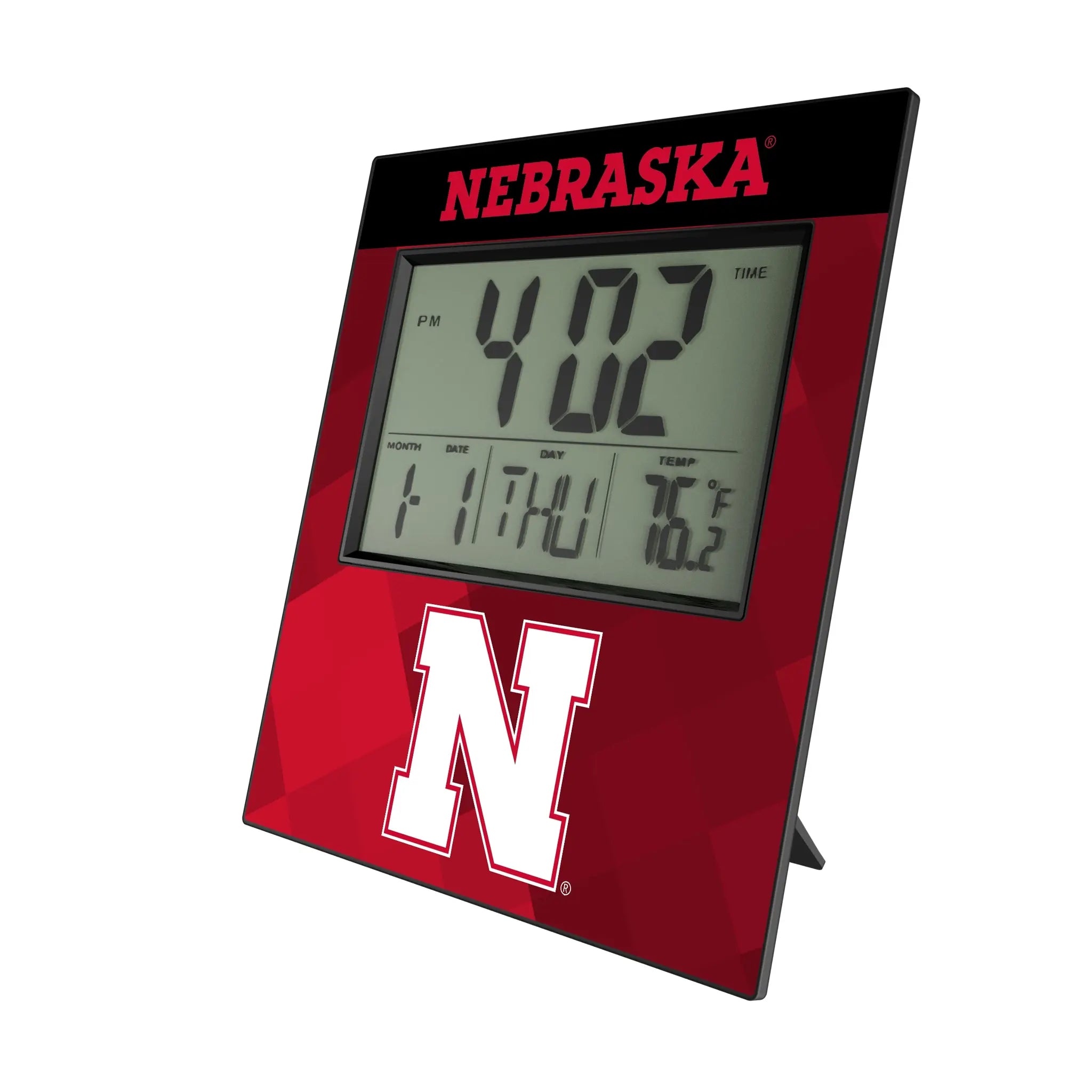 University of Nebraska Huskers Block N Color Block Wall Clock
