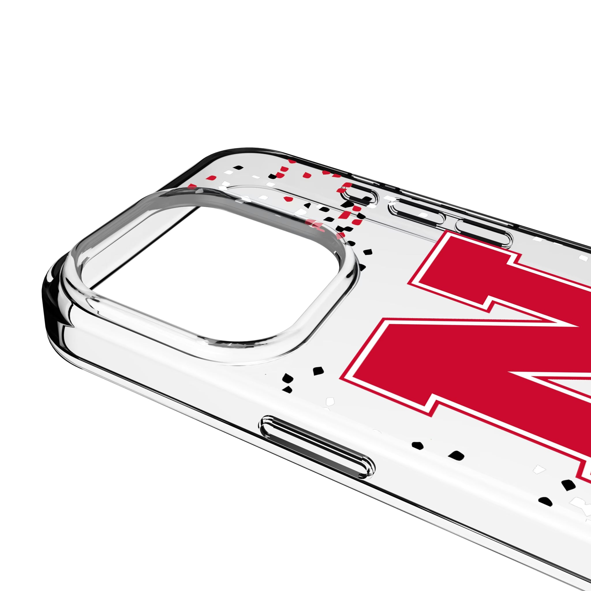 University of Nebraska Huskers Block N Confetti iPhone Clear Phone Case for Apple iPhone - Detail