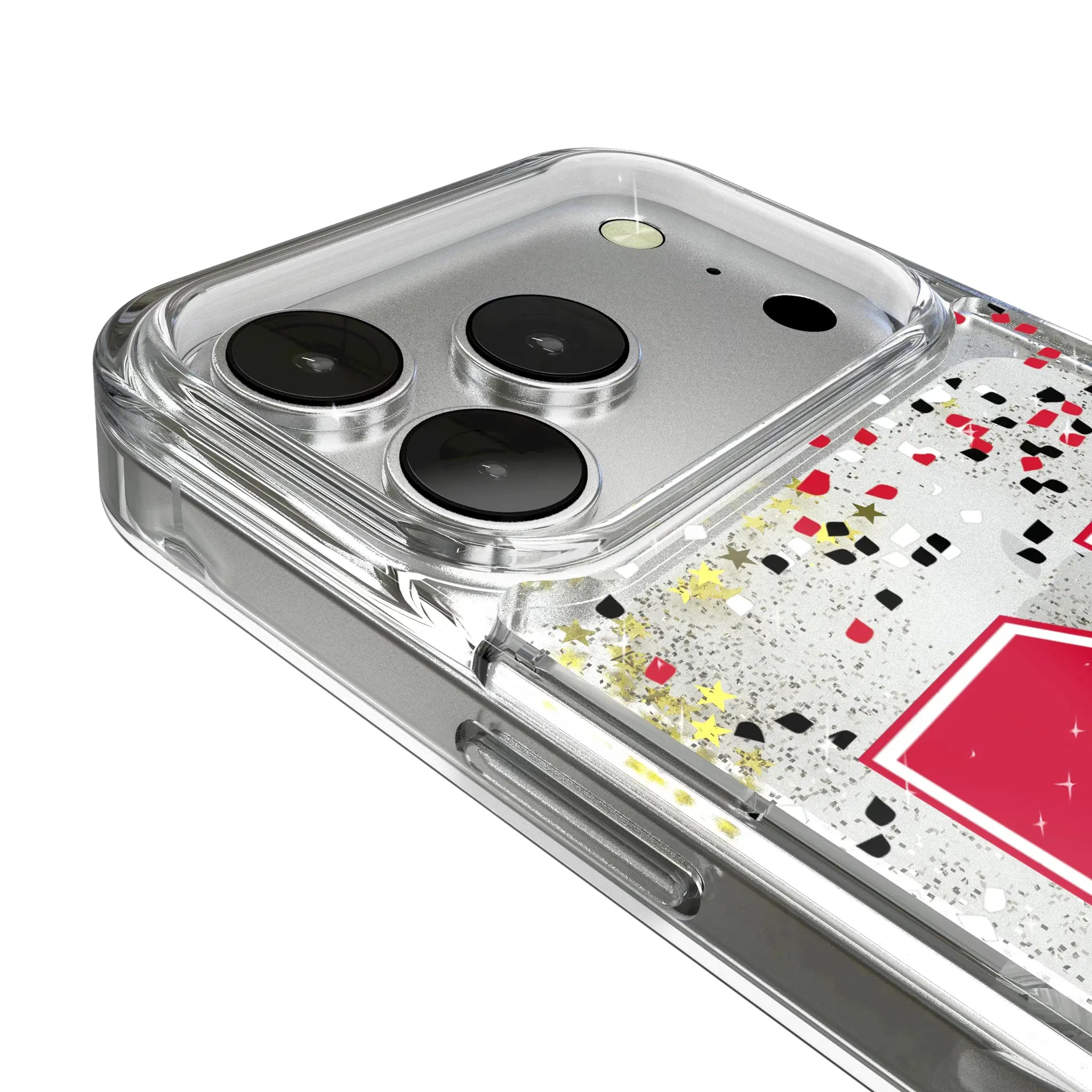 University of Nebraska Huskers Block N Confetti iPhone Glitter Phone Case for Apple iPhone - Detail