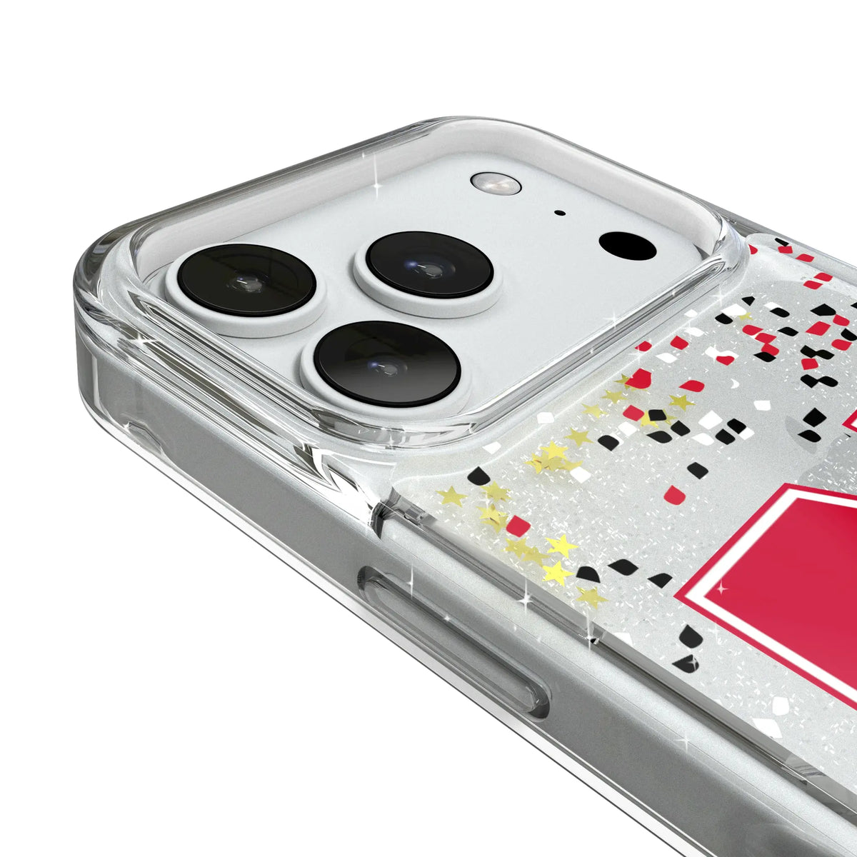 University of Nebraska Huskers Block N Confetti iPhone Glitter Phone Case for Apple iPhone - Detail#Device_iPhone 18 Pro